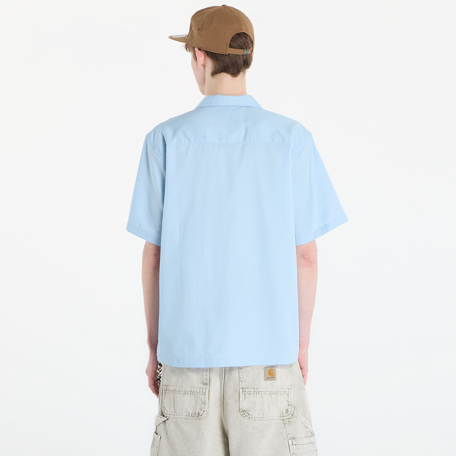 Men's shirts Carhartt WIP S/S Delray Shirt UNISEX Icaria/ White