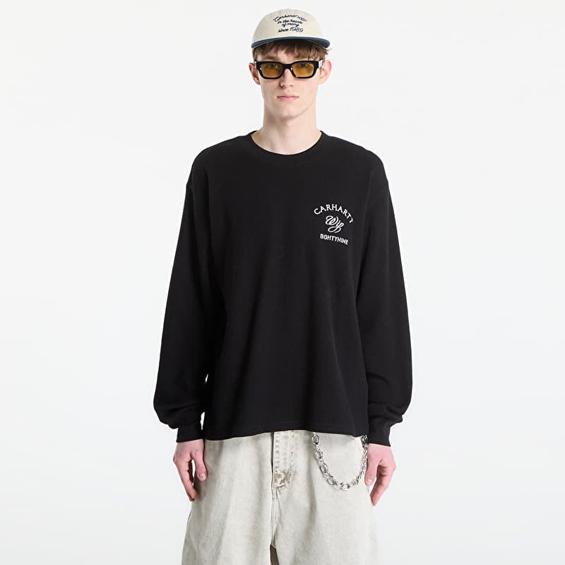 T-shirt Carhartt WIP L/S Eightynine Waffle T-Shirt UNISEX Black/ White