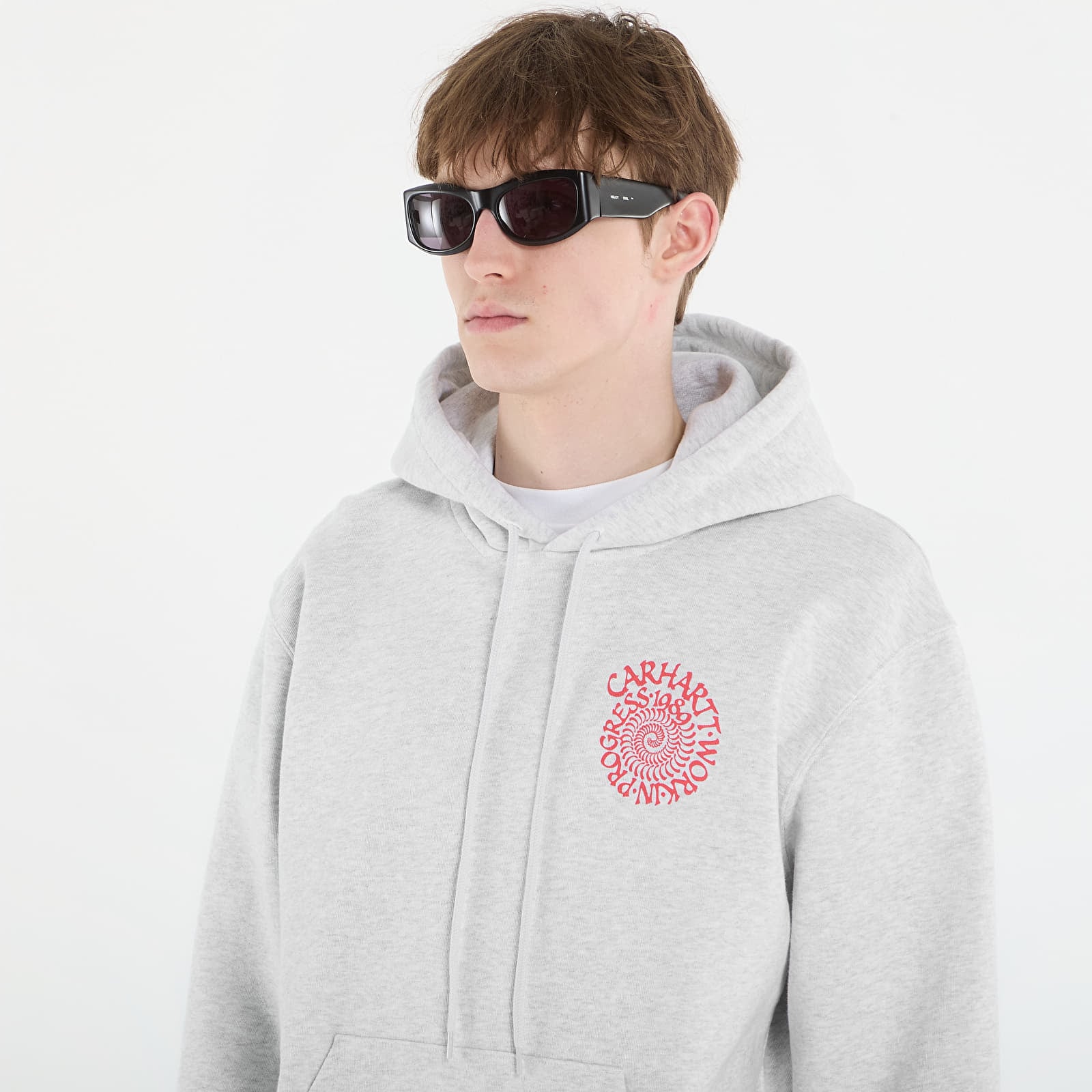 Pánske mikiny Carhartt WIP Hooded Spiral Sweat UNISEX Ash Heather