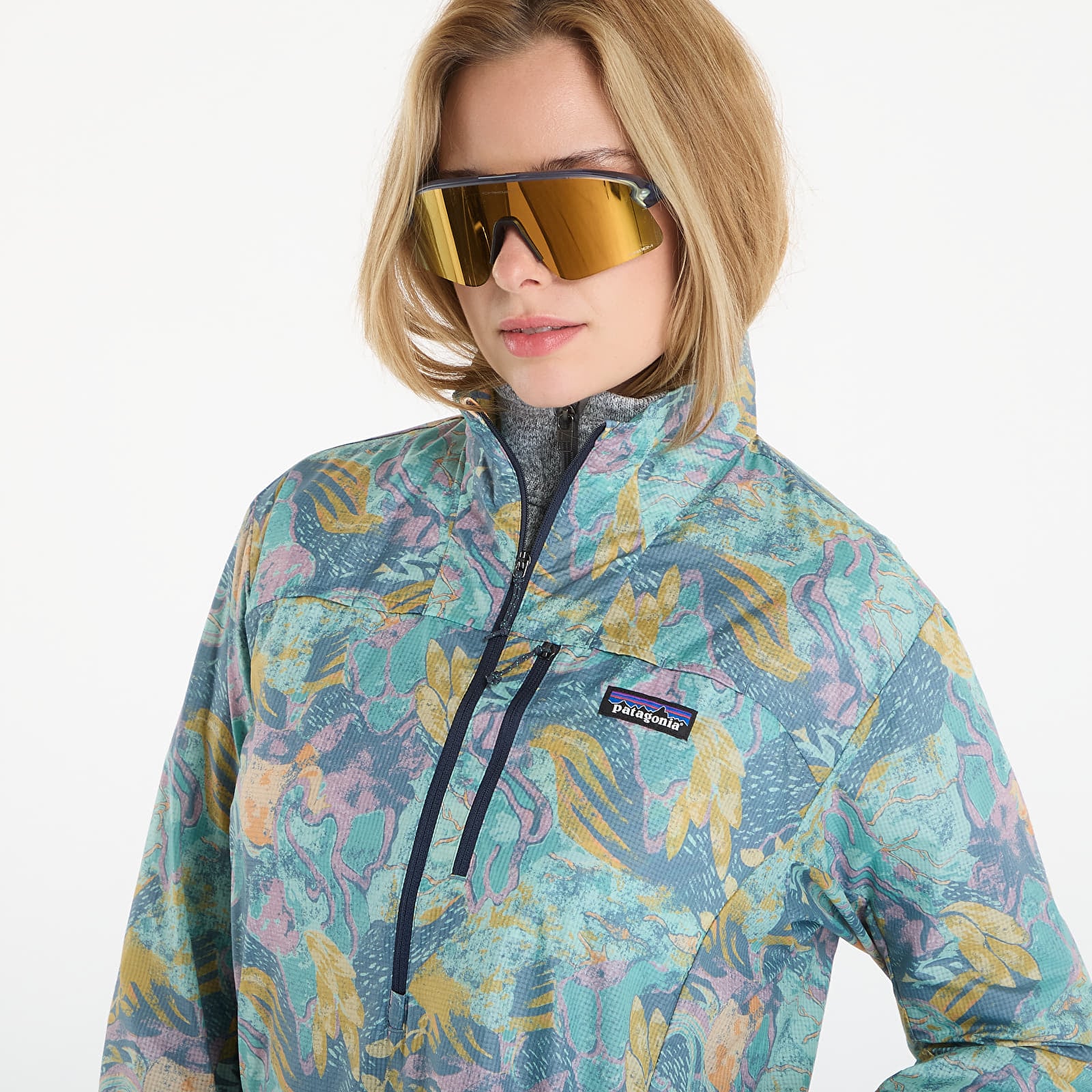 Jackets Patagonia W's Houdini Stash 1/2 Zip P/O Moon Tripper: Blue Sage