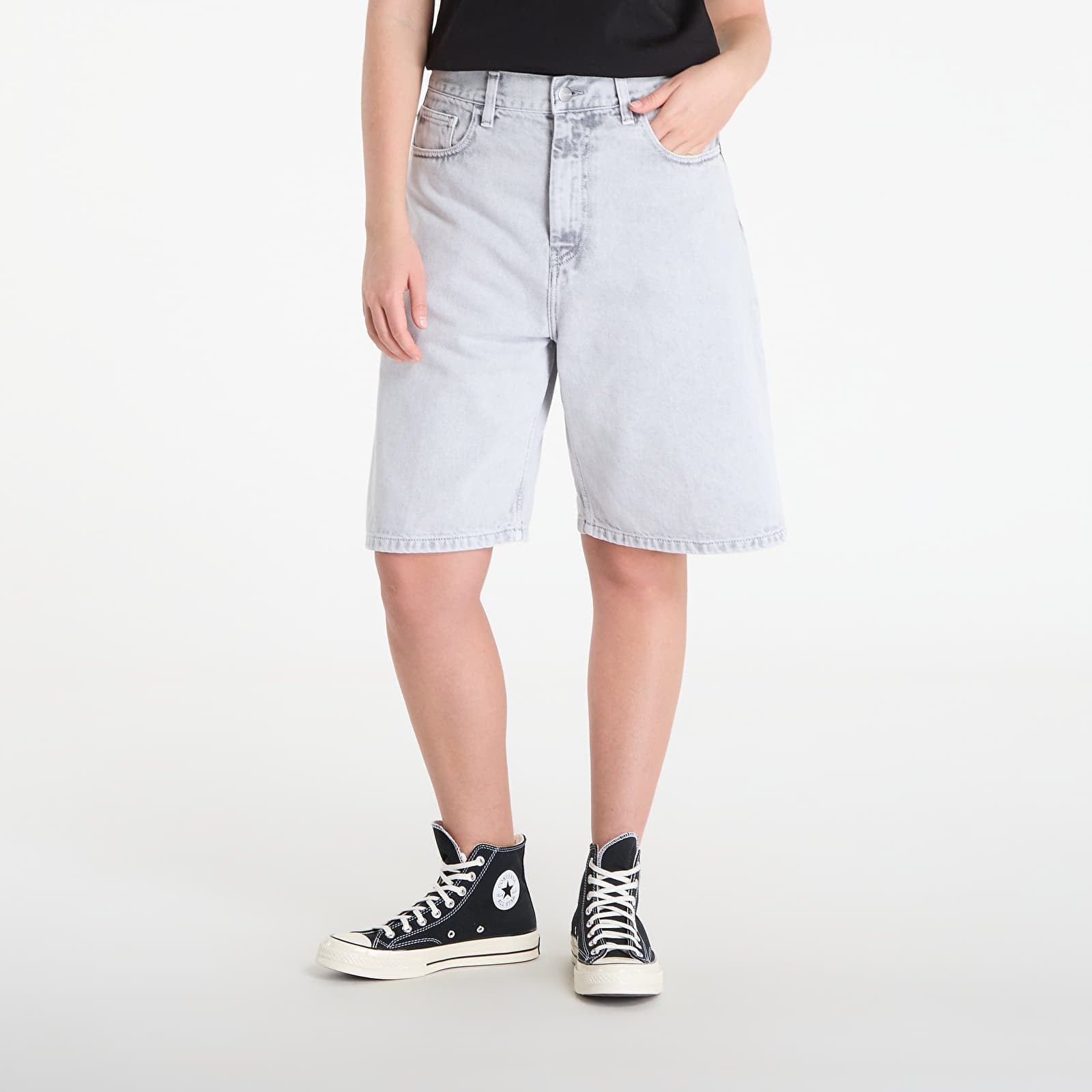 Kraťasy Carhartt WIP W' Brandon Short Black Chalk Wash