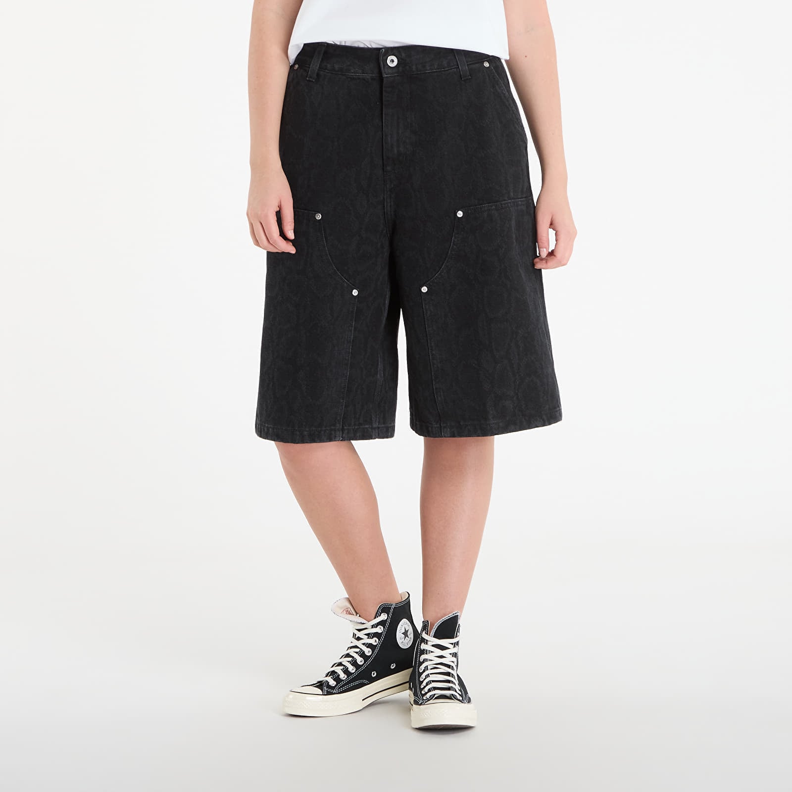 Къси панталони Carhartt WIP W' Snake Nixon Double Knee Short Snake Camo/ Black S