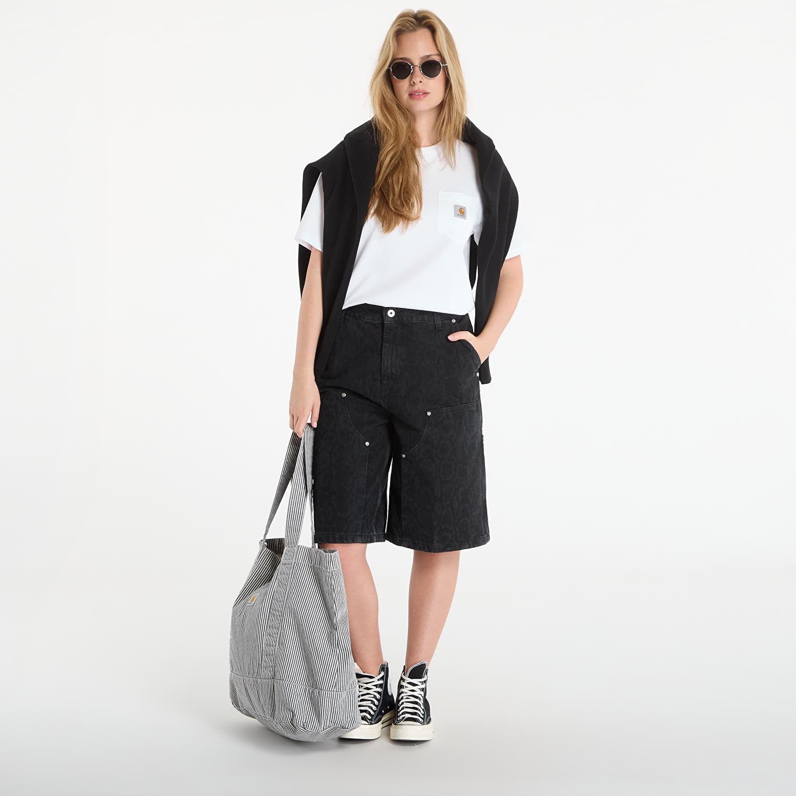 Kraťasy Carhartt WIP W' Snake Nixon Double Knee Short Snake Camo/ Black