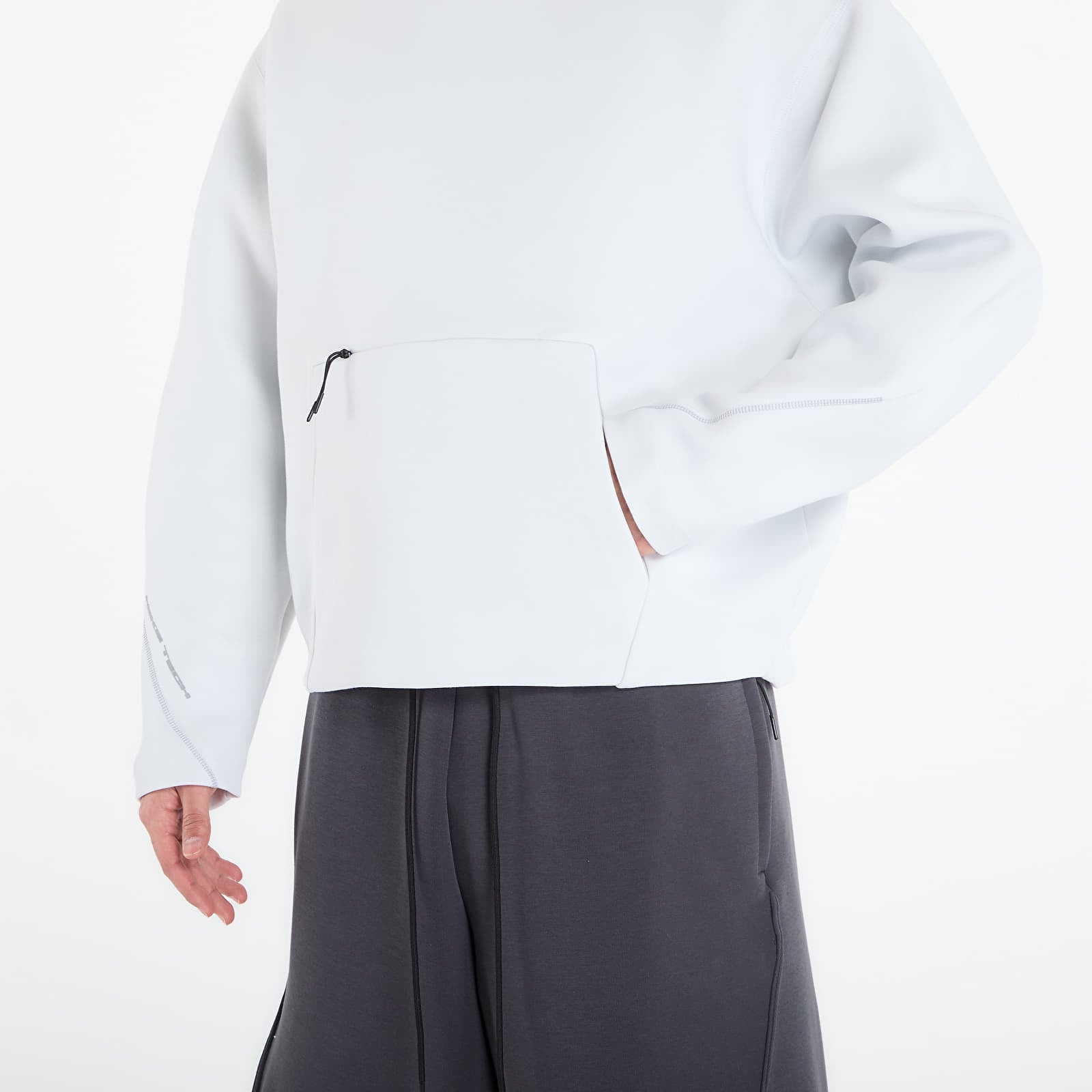 Pánske mikiny Nike Tech Men's Fleece Pullover Hoodie Off White/ Black