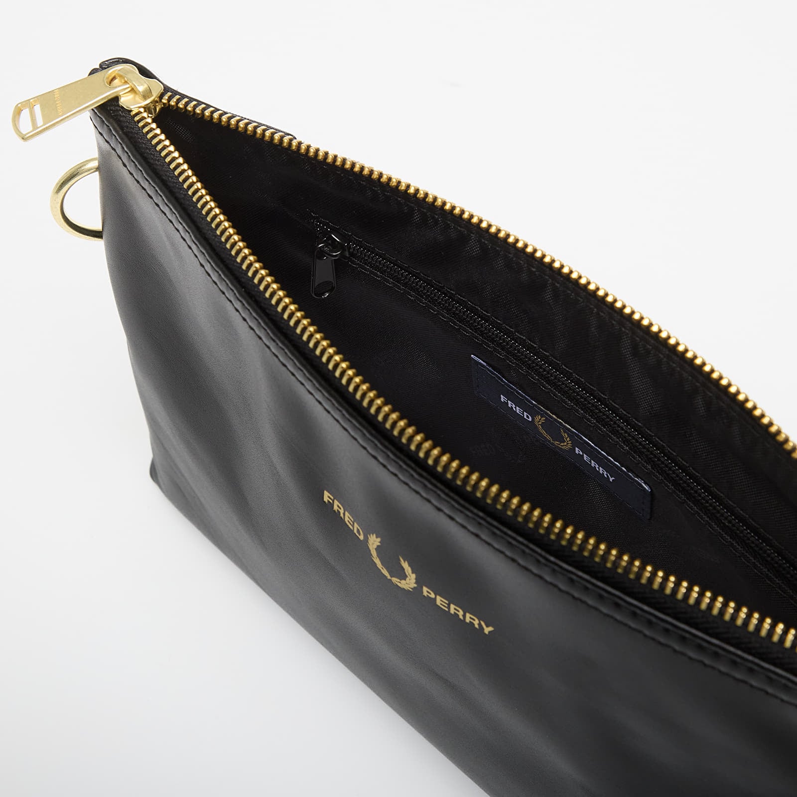 Borse a tracolla da uomo FRED PERRY Smooth Leather Sacoche Black