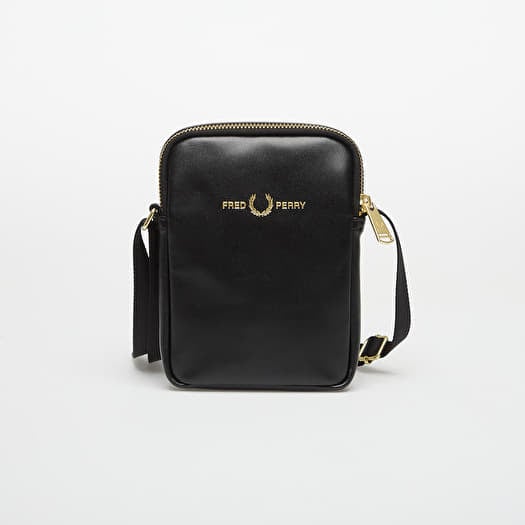 Borsa FRED PERRY Smooth Leather Small Side Bag Black