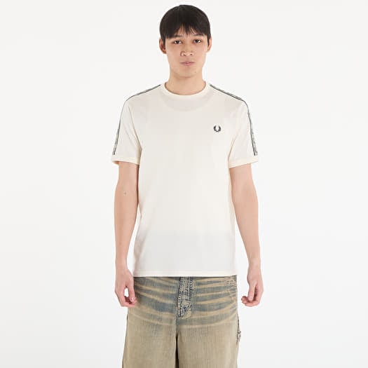 Maglietta FRED PERRY Contrast Tape Ringer T-Shirt Ecru/ Navy