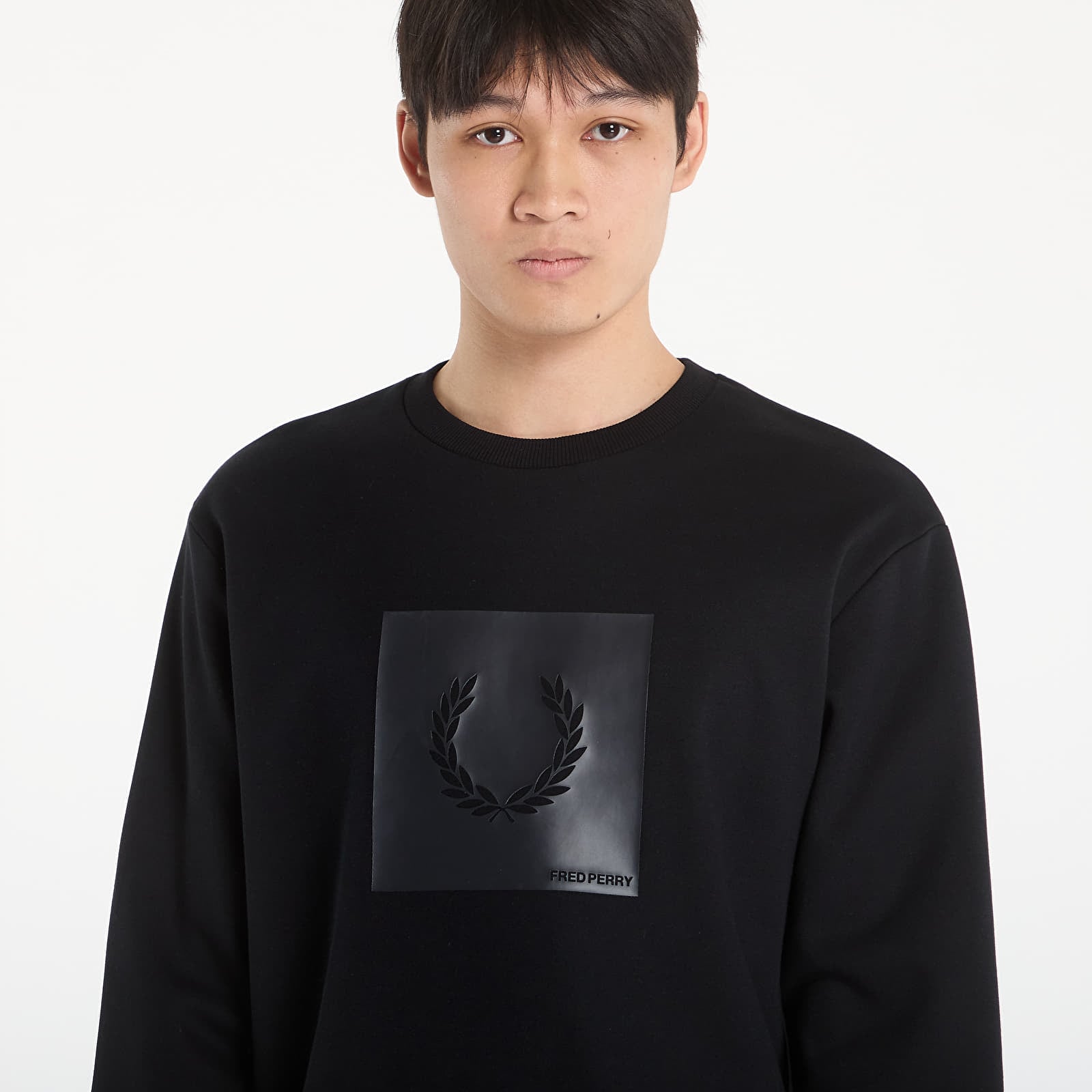 Meeste kampsunid FRED PERRY Box Graphic Sweatshirt Black/ Anchorgrey