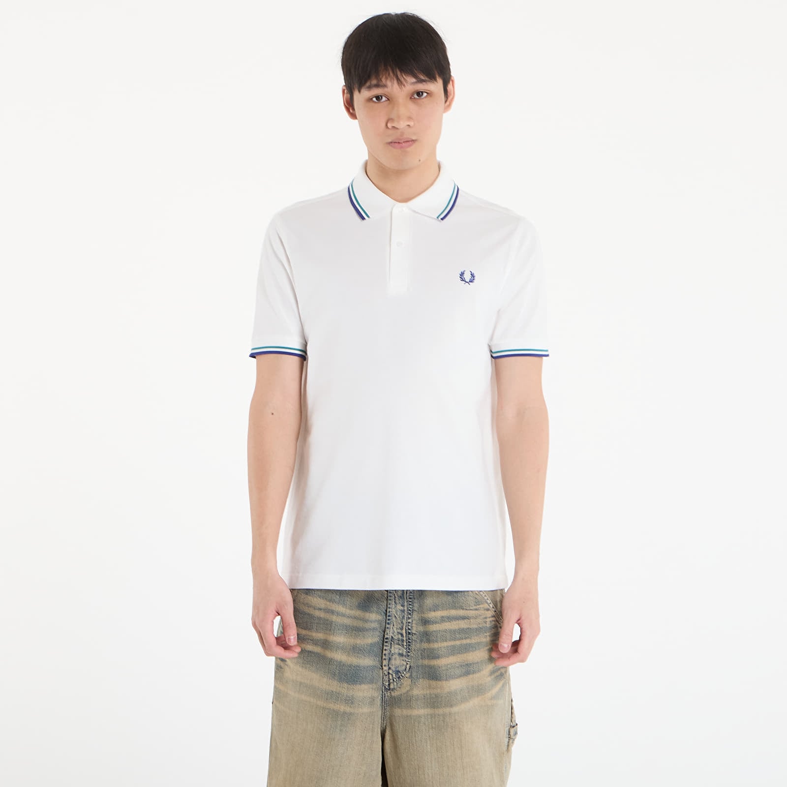 T-shirt FRED PERRY Twin Tipped Fred Perry Shirt Snwh/ Depmn/ Sohec XL
