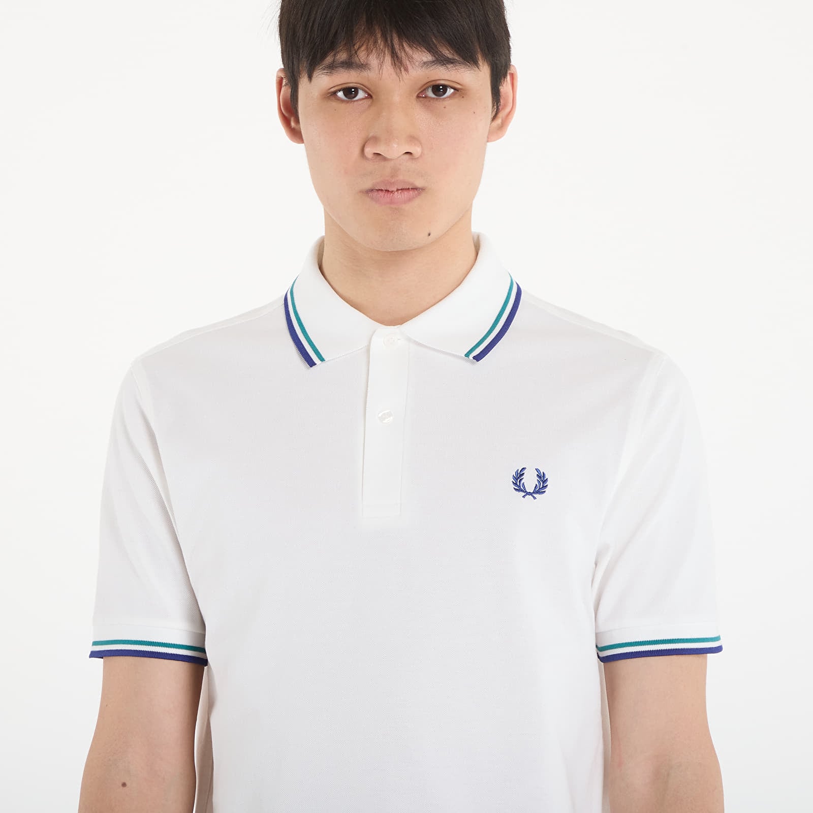 Férfi pólók FRED PERRY Twin Tipped Fred Perry Shirt Snwh/ Depmn/ Sohec
