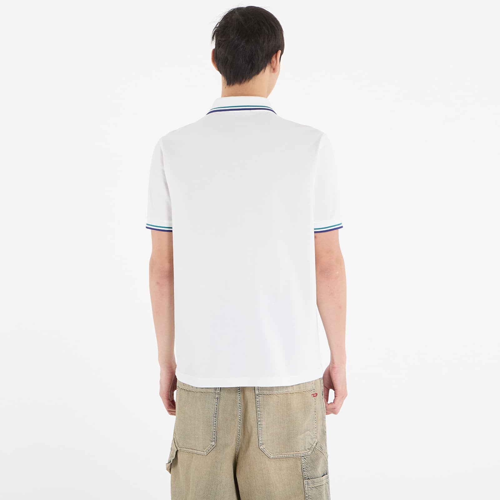 Férfi pólók FRED PERRY Twin Tipped Fred Perry Shirt Snwh/ Depmn/ Sohec