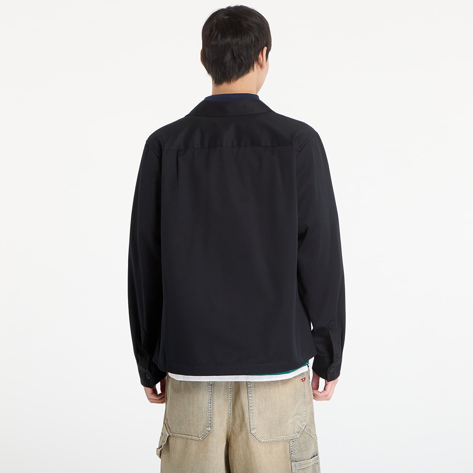 Ανδρικά πουκάμισα FRED PERRY Twill Overshirt Black