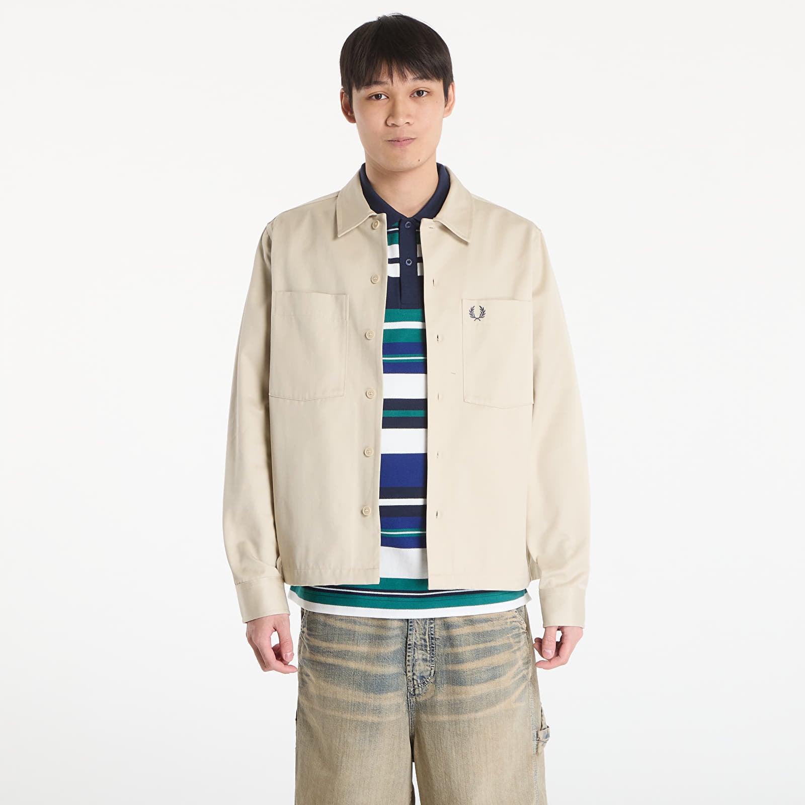Яке FRED PERRY Twill Overshirt Oatmeal L