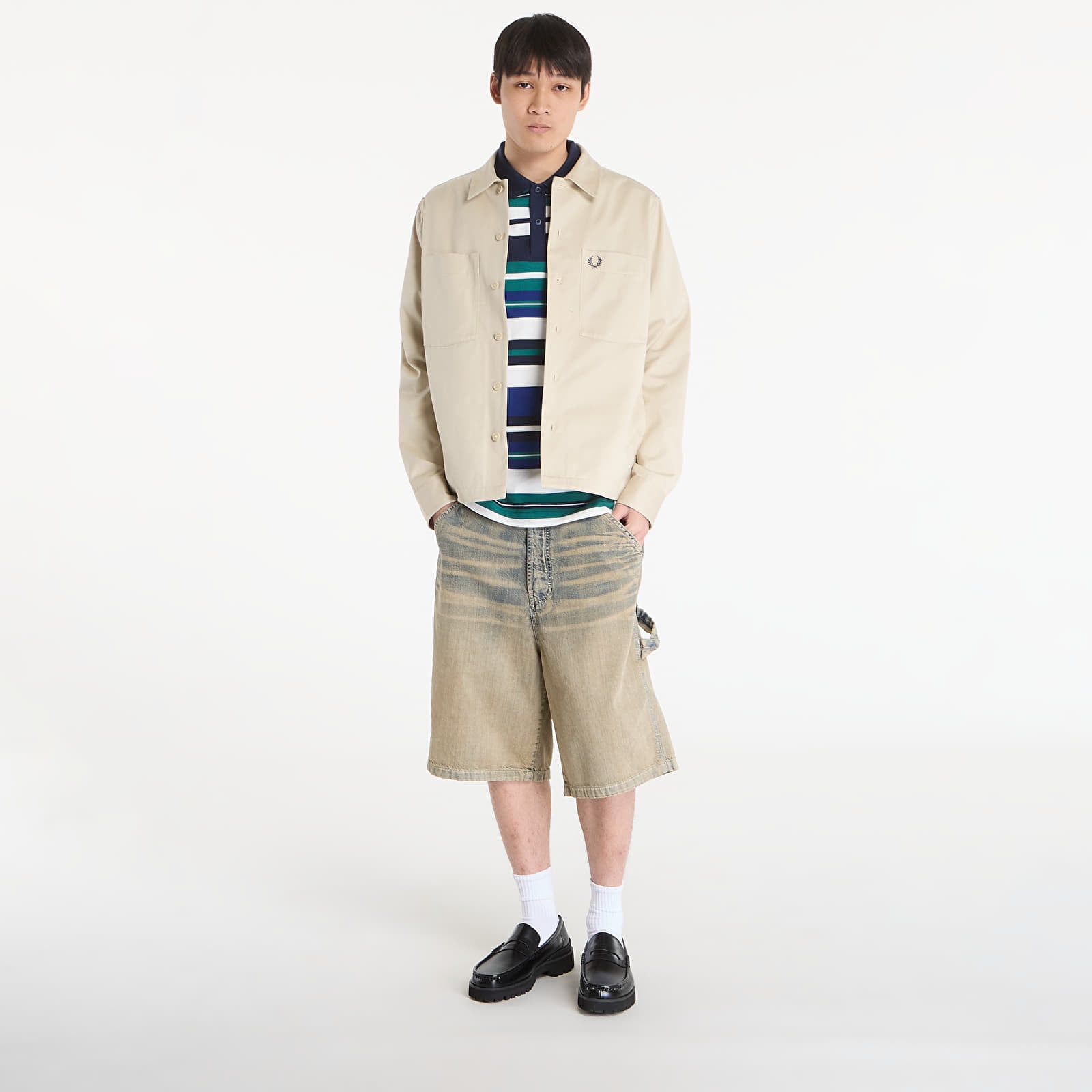 Meeste ülisärgid FRED PERRY Twill Overshirt Oatmeal