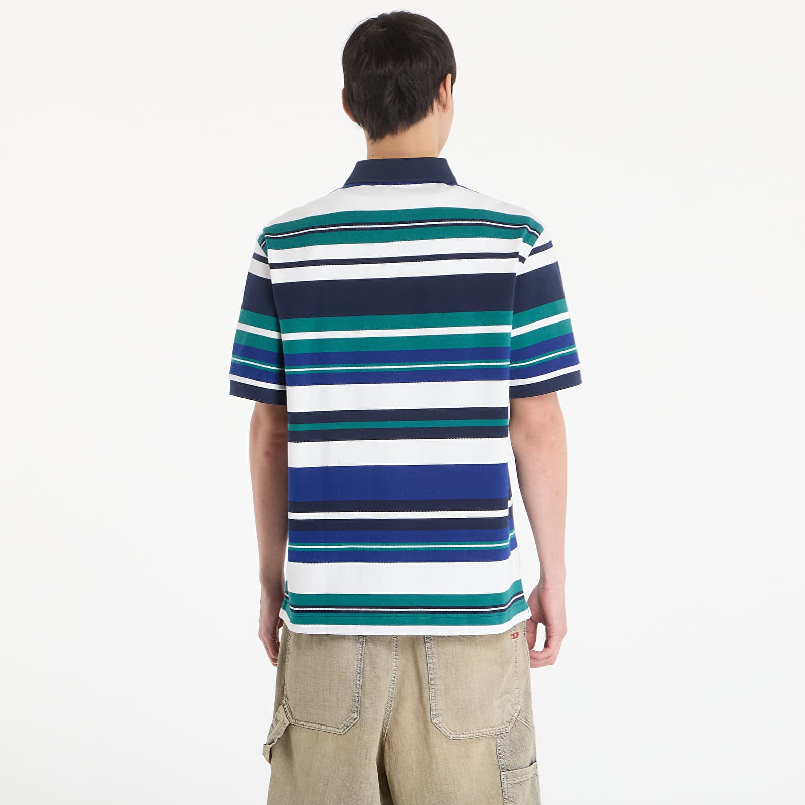 Polotröjor för män FRED PERRY Striped Relaxed Polo Shirt Deep Mint