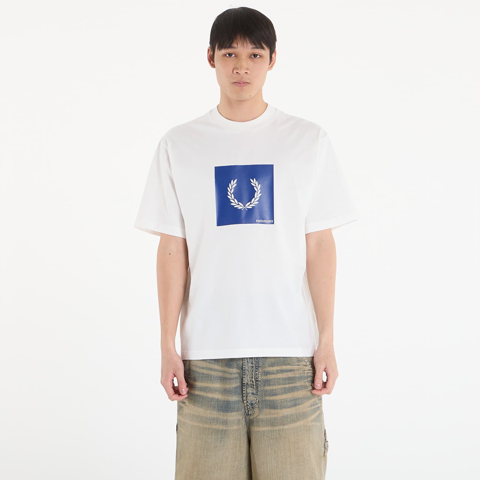 Тениска FRED PERRY Box Graphic T-Shirt Snow White XL
