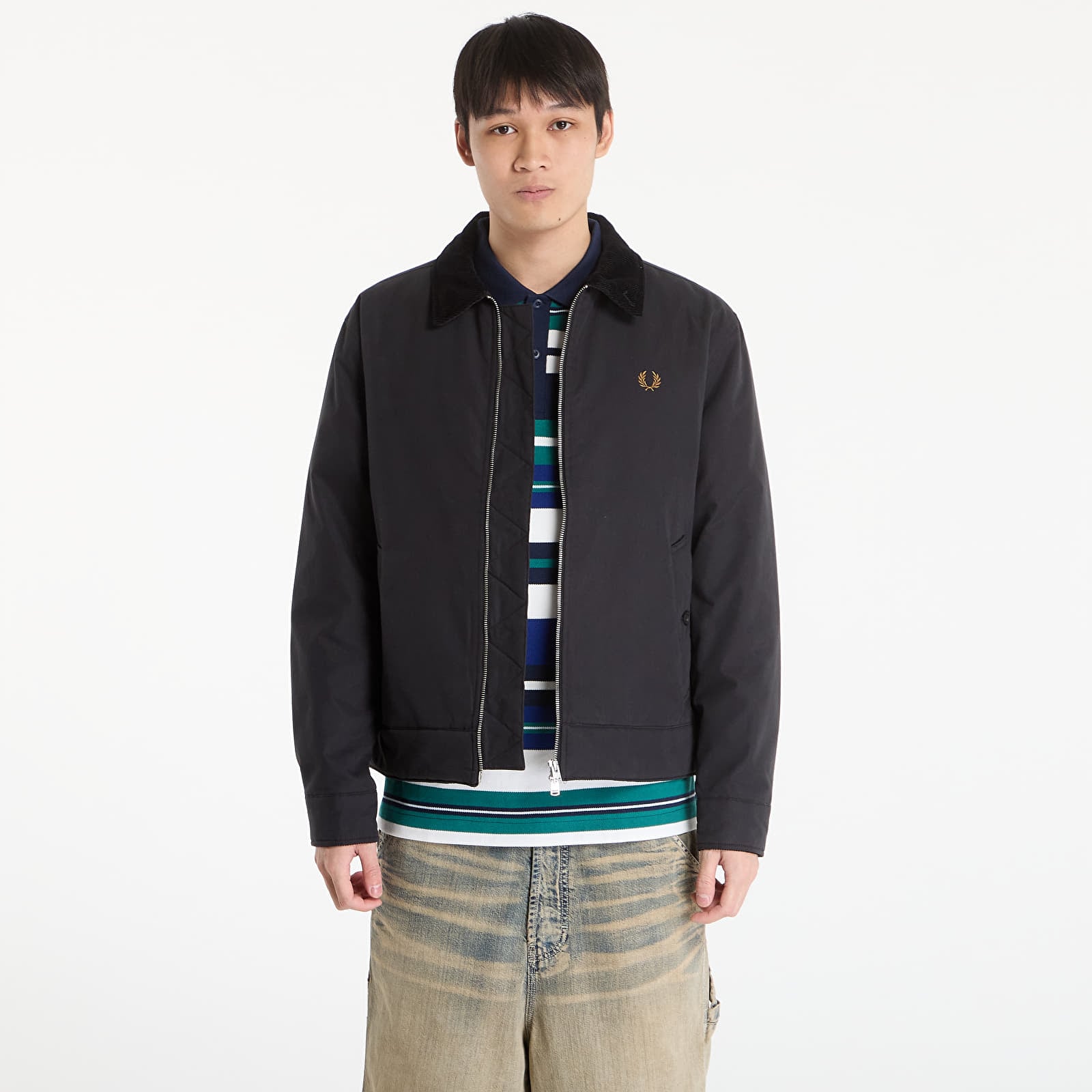 Ανδρικά σακάκια FRED PERRY Cotton Caban Jacket Black