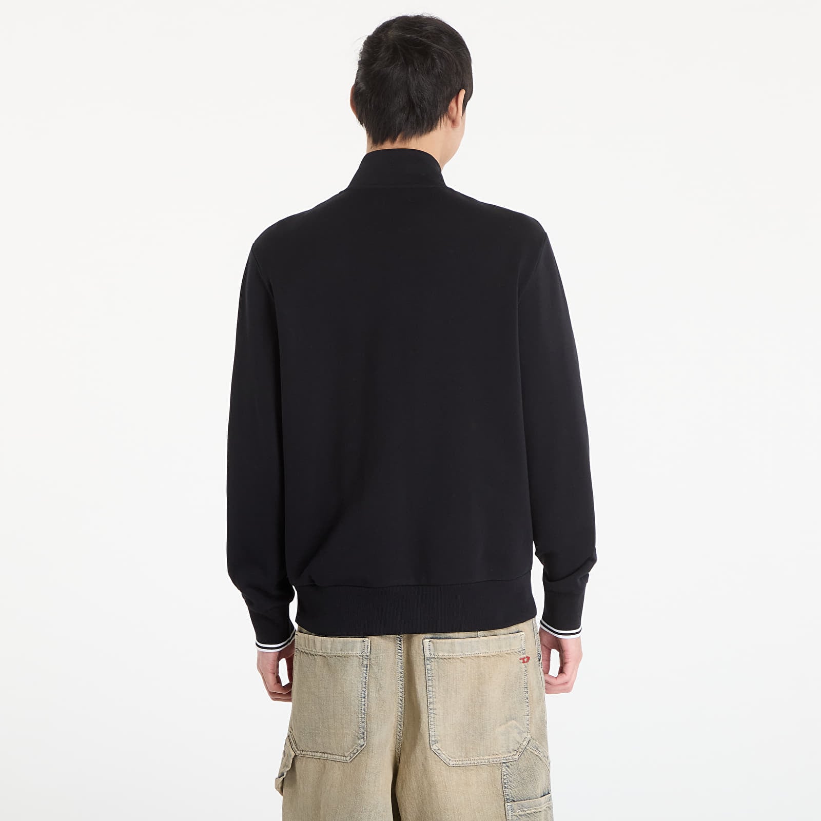 Meeste kampsunid FRED PERRY Zip Through Sweatshirt Black