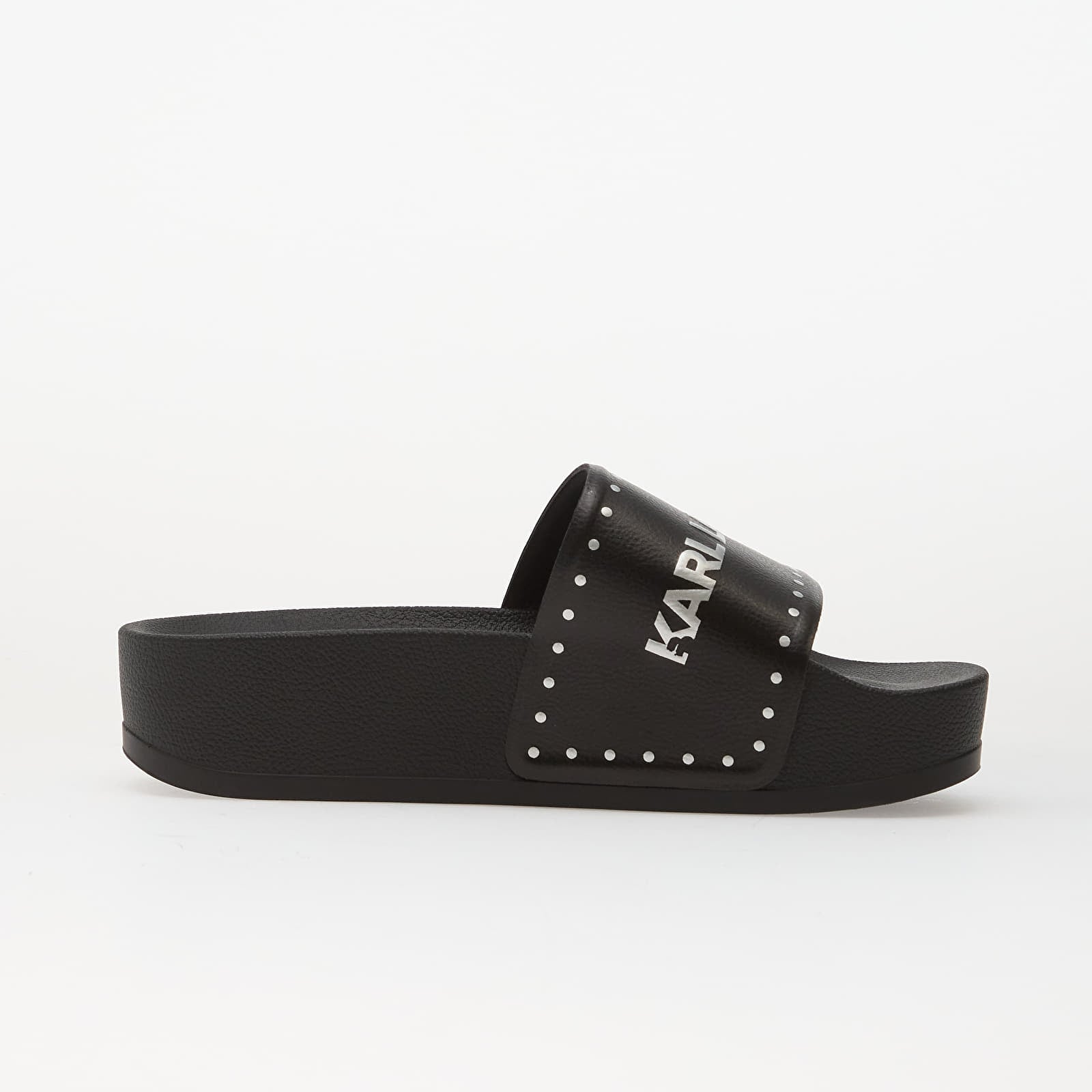 Dámske topánky a tenisky Karl Lagerfeld Kondo Maxi Ii Stud Border Slide Black PU w/ Silver