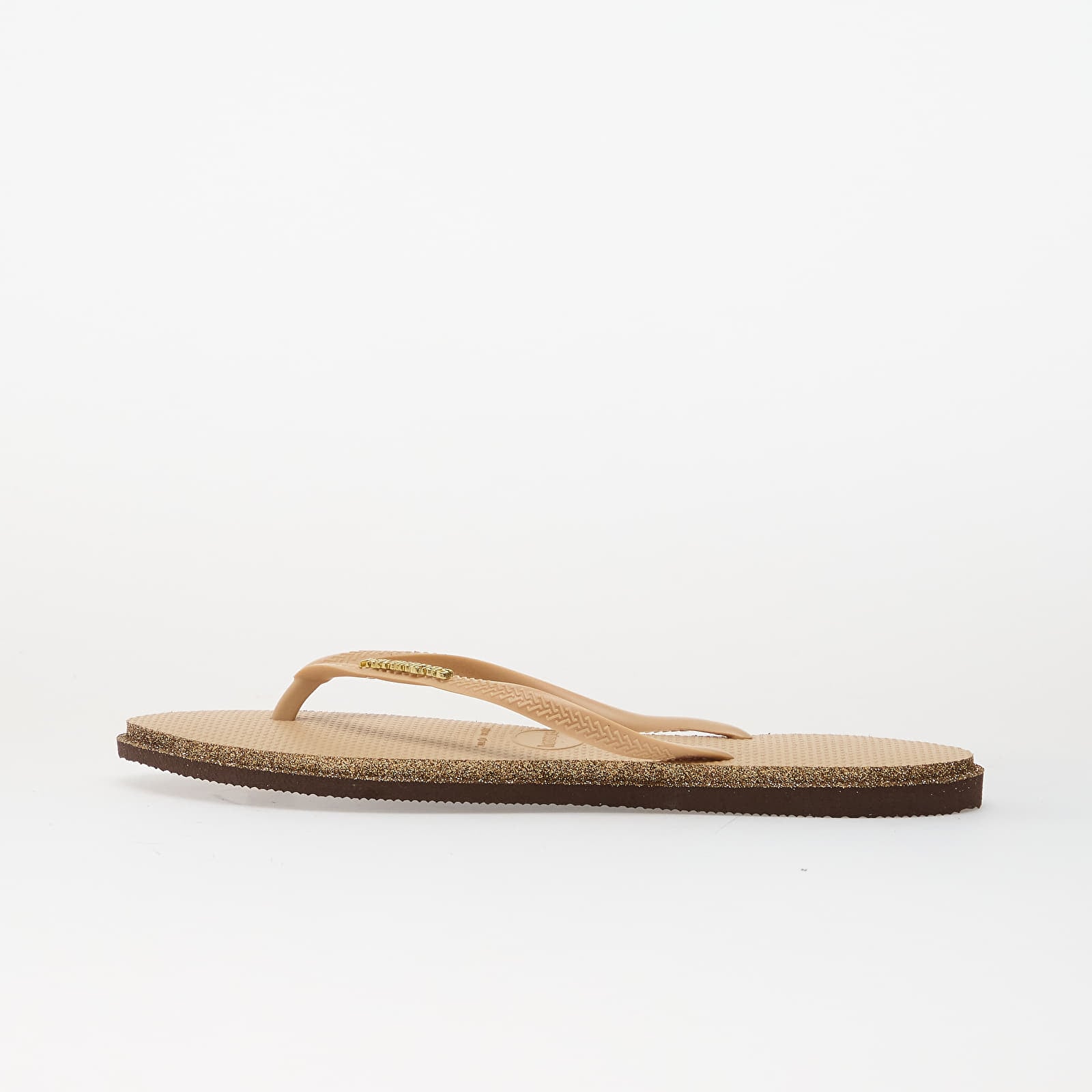 Joggesko og sko for kvinner Havaianas Slim Point Glitter Dark Brown/ Golden