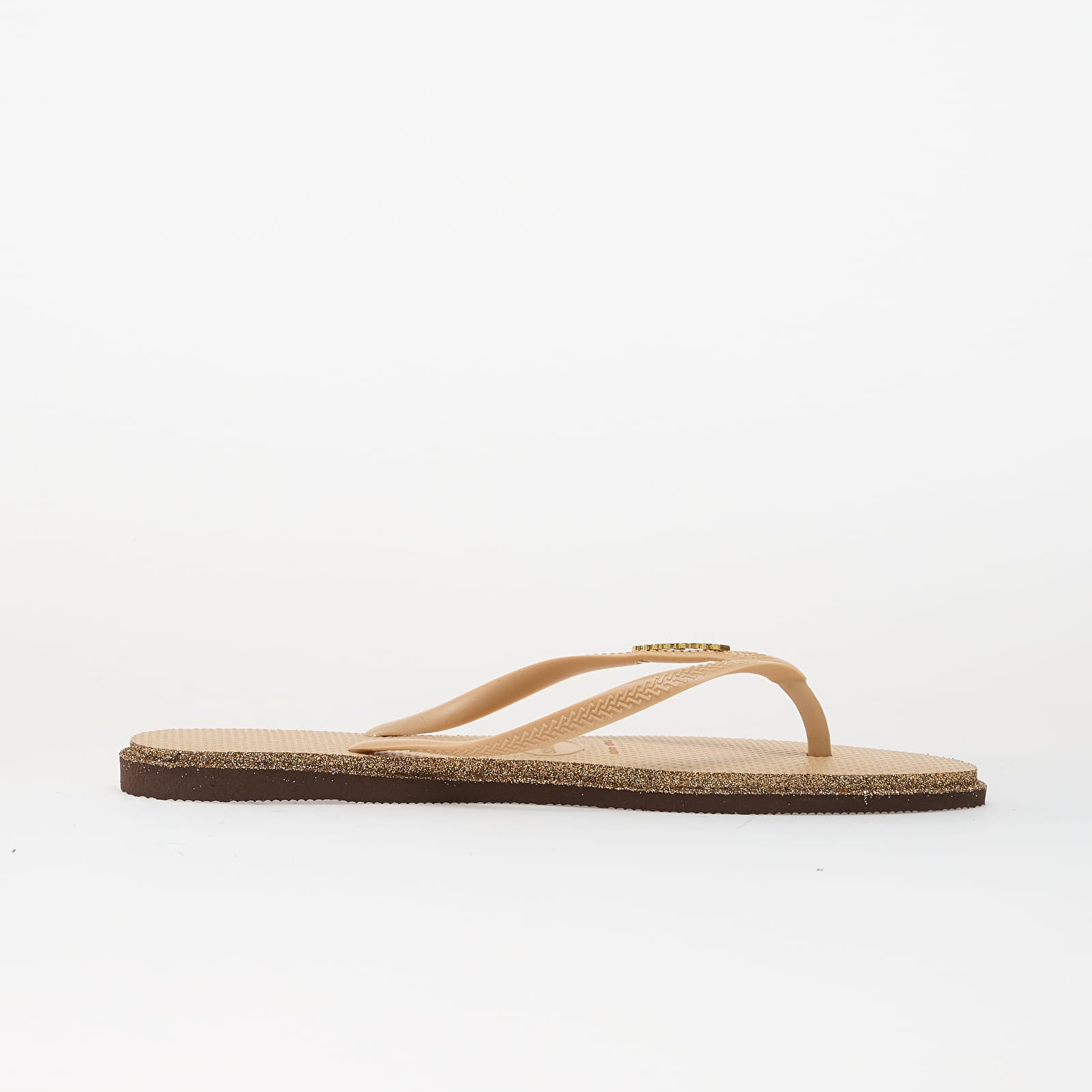 Joggesko og sko for kvinner Havaianas Slim Point Glitter Dark Brown/ Golden