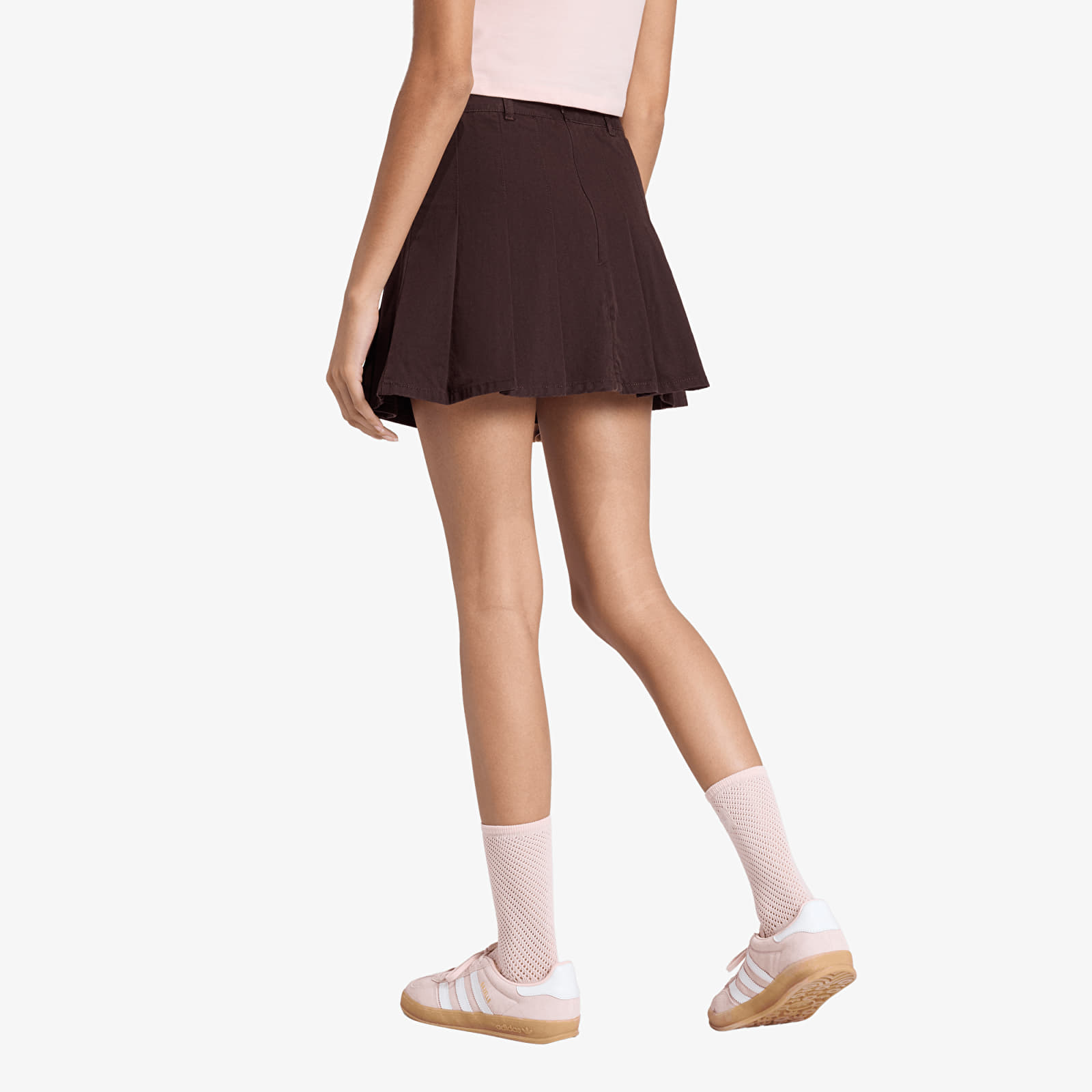 Дамски поли adidas Twill Pleated Skirt Aurora Coffee