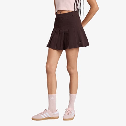 Sukňa adidas Twill Pleated Skirt Aurora Coffee