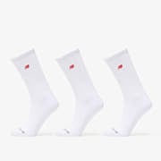 New Balance Red Patch Logo Crew Socks 3-Pack White