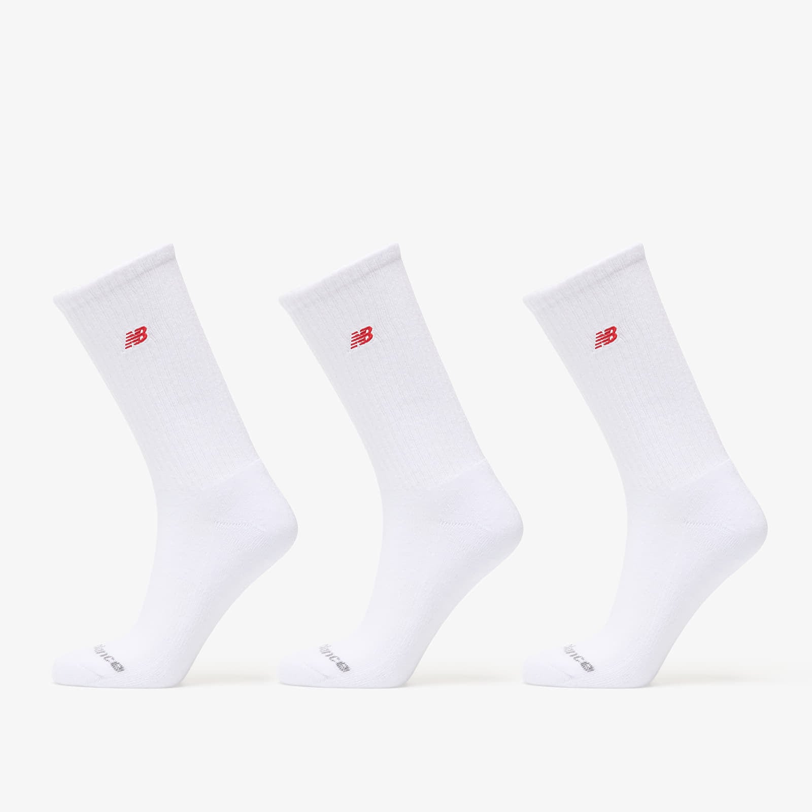 Calze uomo New Balance Red Patch Logo Crew Socks 3-Pack White