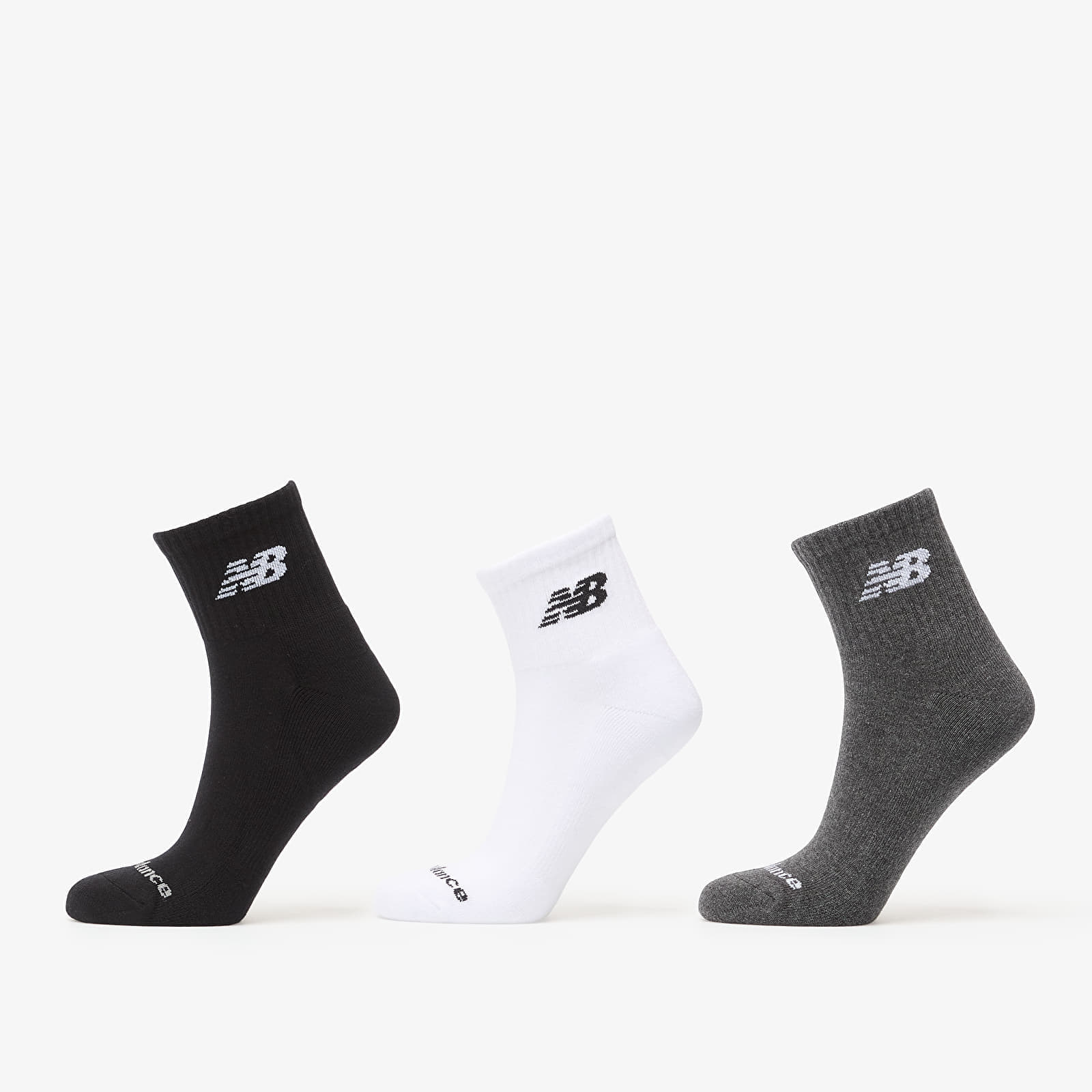 New Balance Everyday Ankle 3-Pack White/ Grey/ Black L
