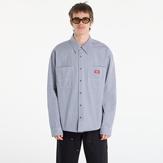 Dickies Hickory Work Shirt Ls Retro Indigo