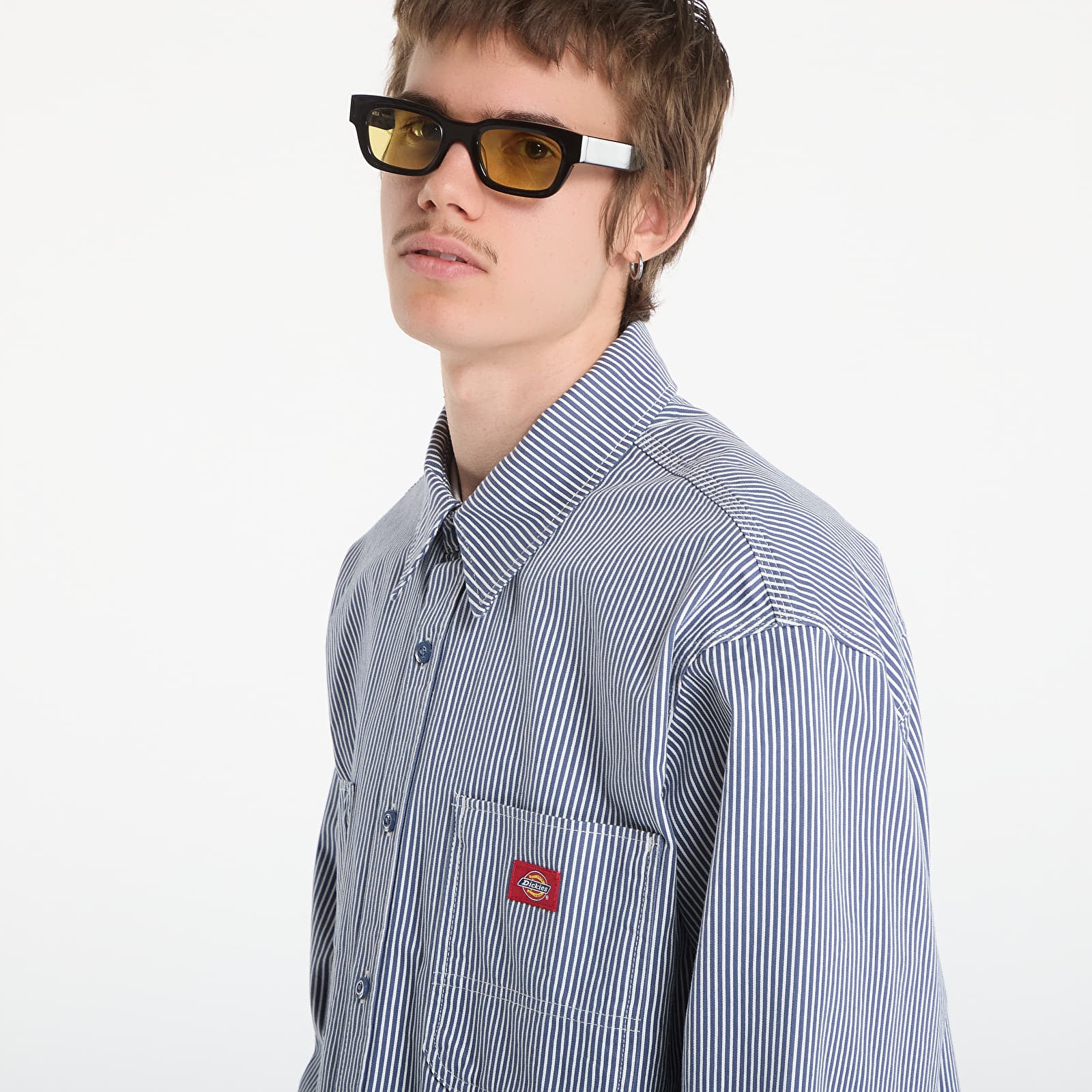 Muške majice Dickies Hickory Work Shirt Ls Retro Indigo