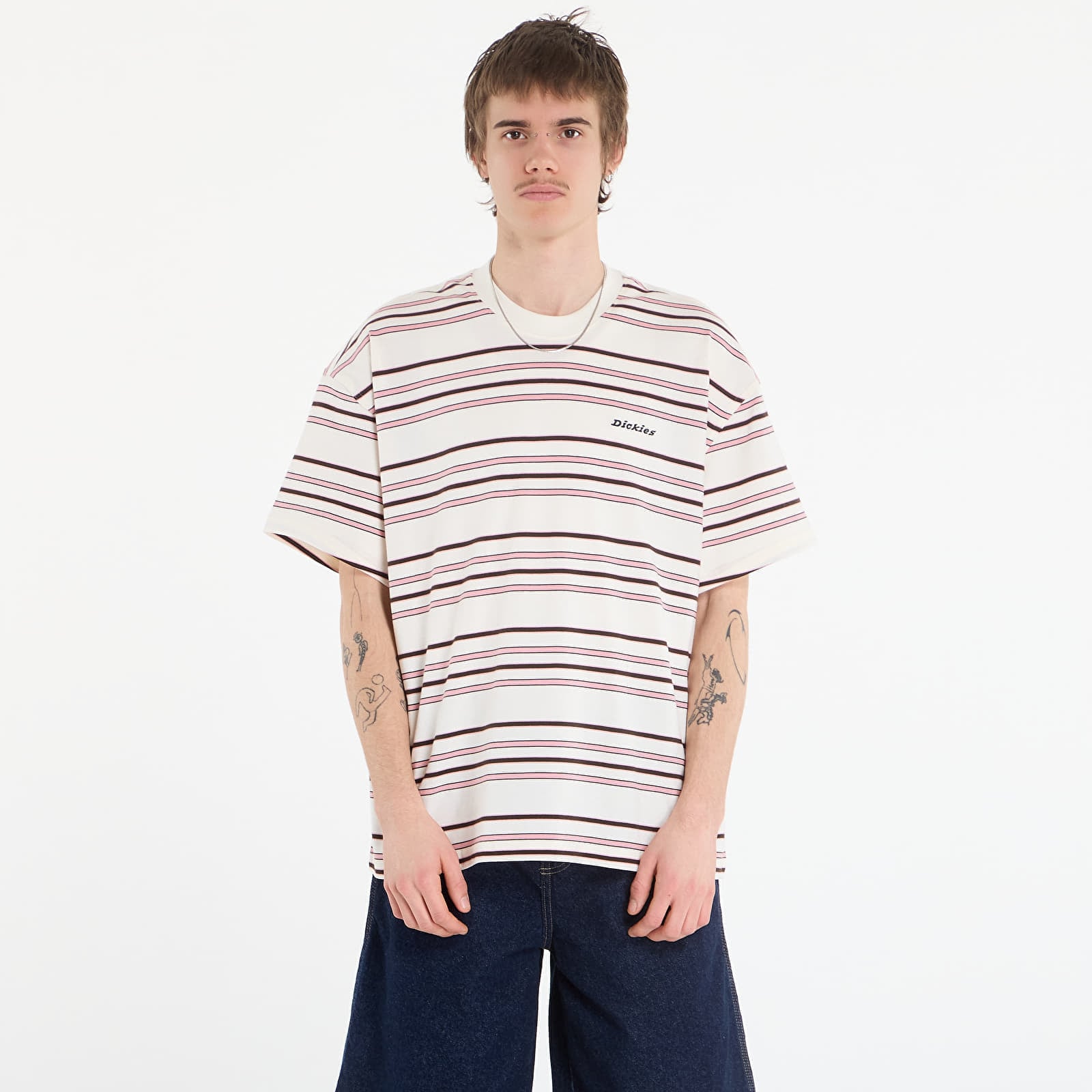 Тениска Dickies East Liberty Stripe Ss Tee Egret L