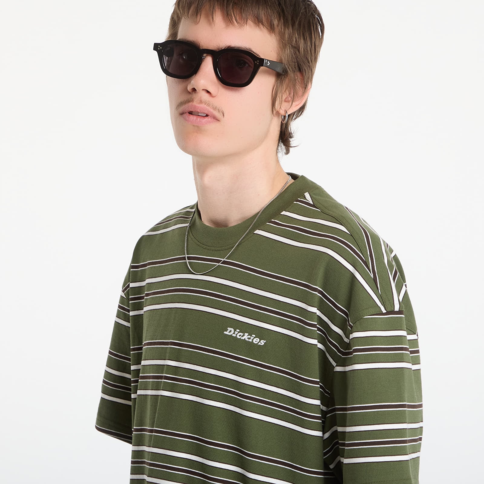 Pánske tričká Dickies East Liberty Stripe Ss Tee Cypress