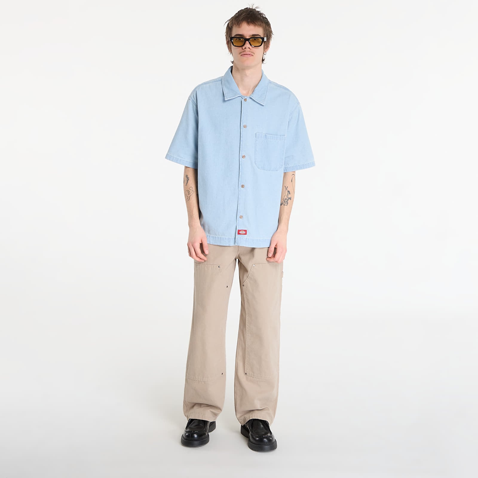 Men's shirts Dickies Denim Shirt Ss Fog Blue