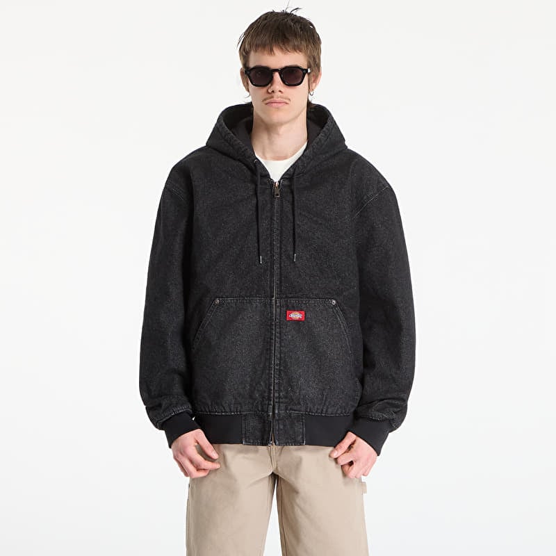 Bomber Dickies Lined Denim Hooded Bomber Black Wsh Faded