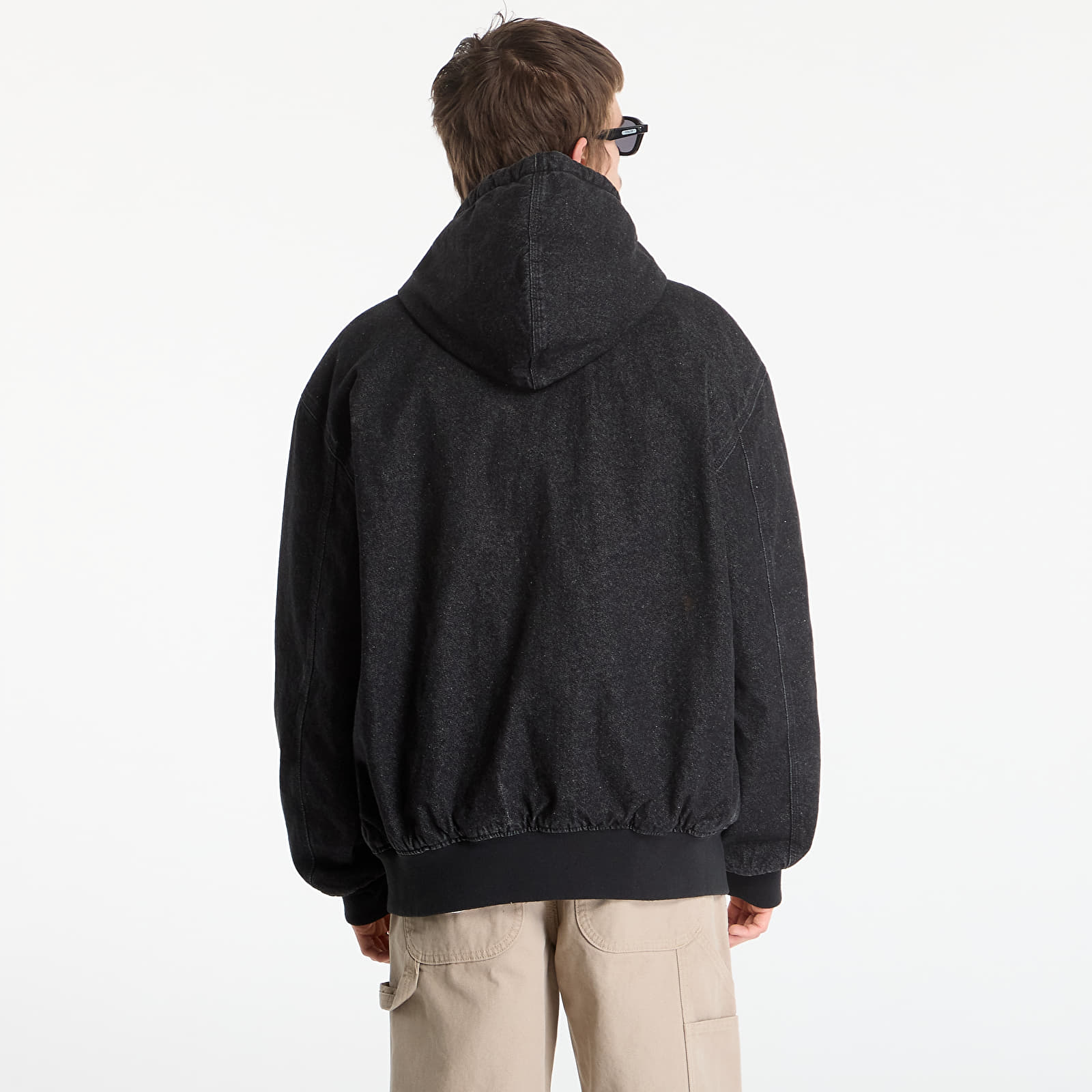 Férfi bomberdzsekik Dickies Lined Denim Hooded Bomber Black Wsh Faded