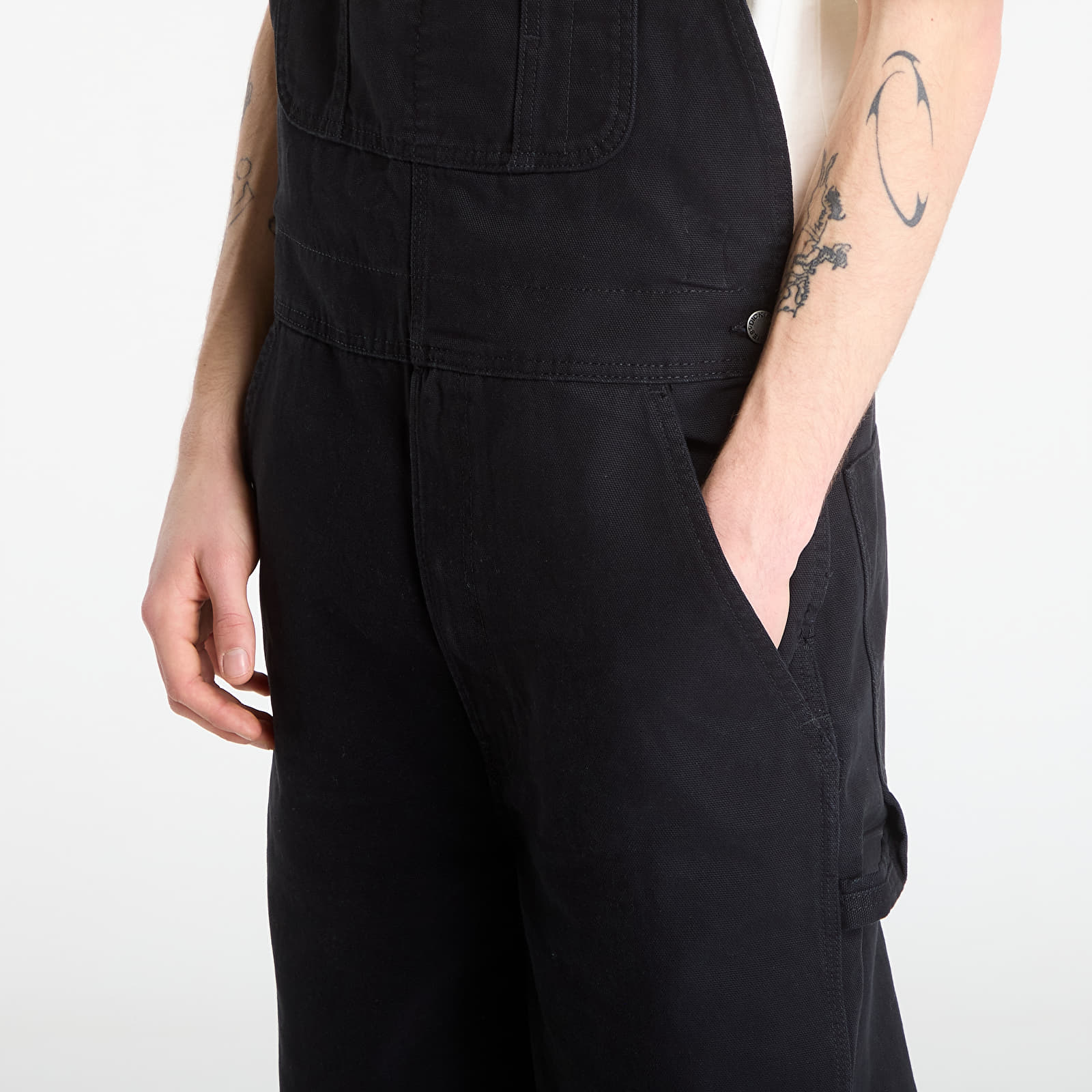Jeans homme Dickies Loose Canvas Bib Black