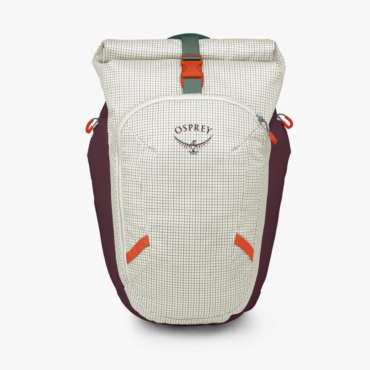 Meeste õlakotid Osprey Transporter Roll Top Mystery White/ Moody Burgundy