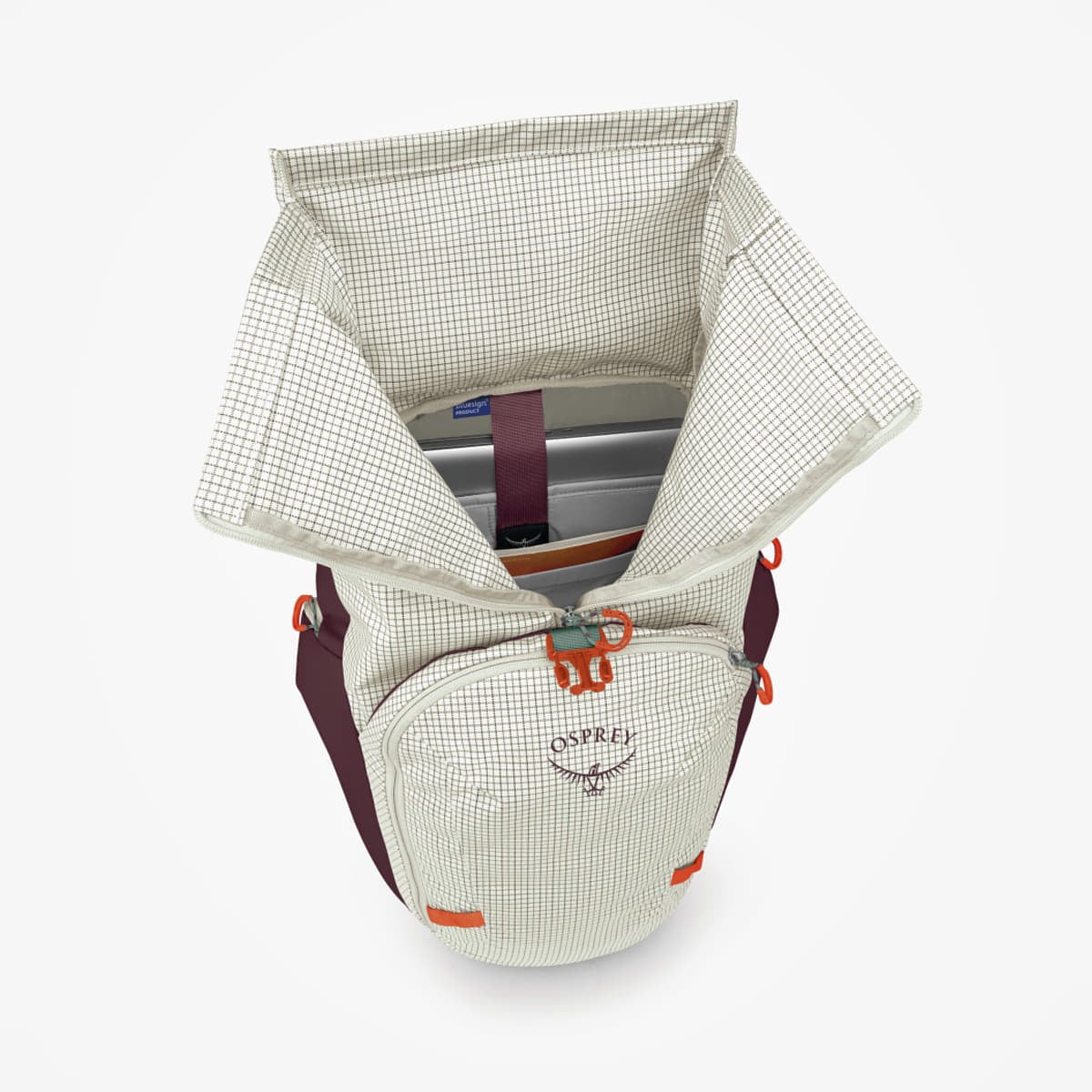 Meeste õlakotid Osprey Transporter Roll Top Mystery White/ Moody Burgundy