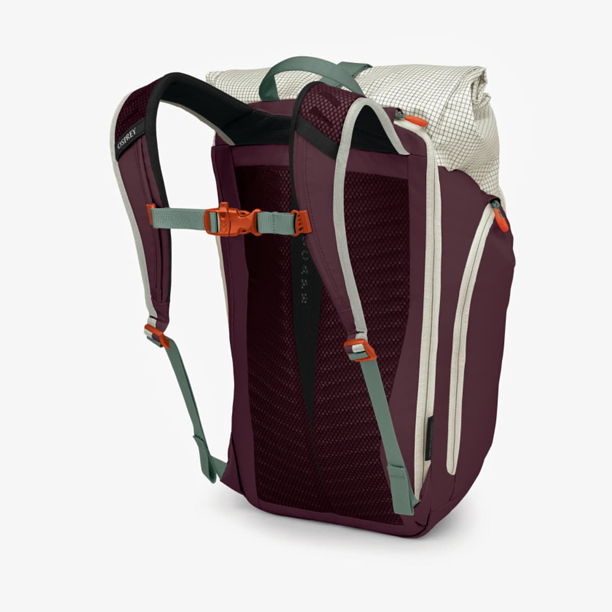 Meeste õlakotid Osprey Transporter Roll Top Mystery White/ Moody Burgundy