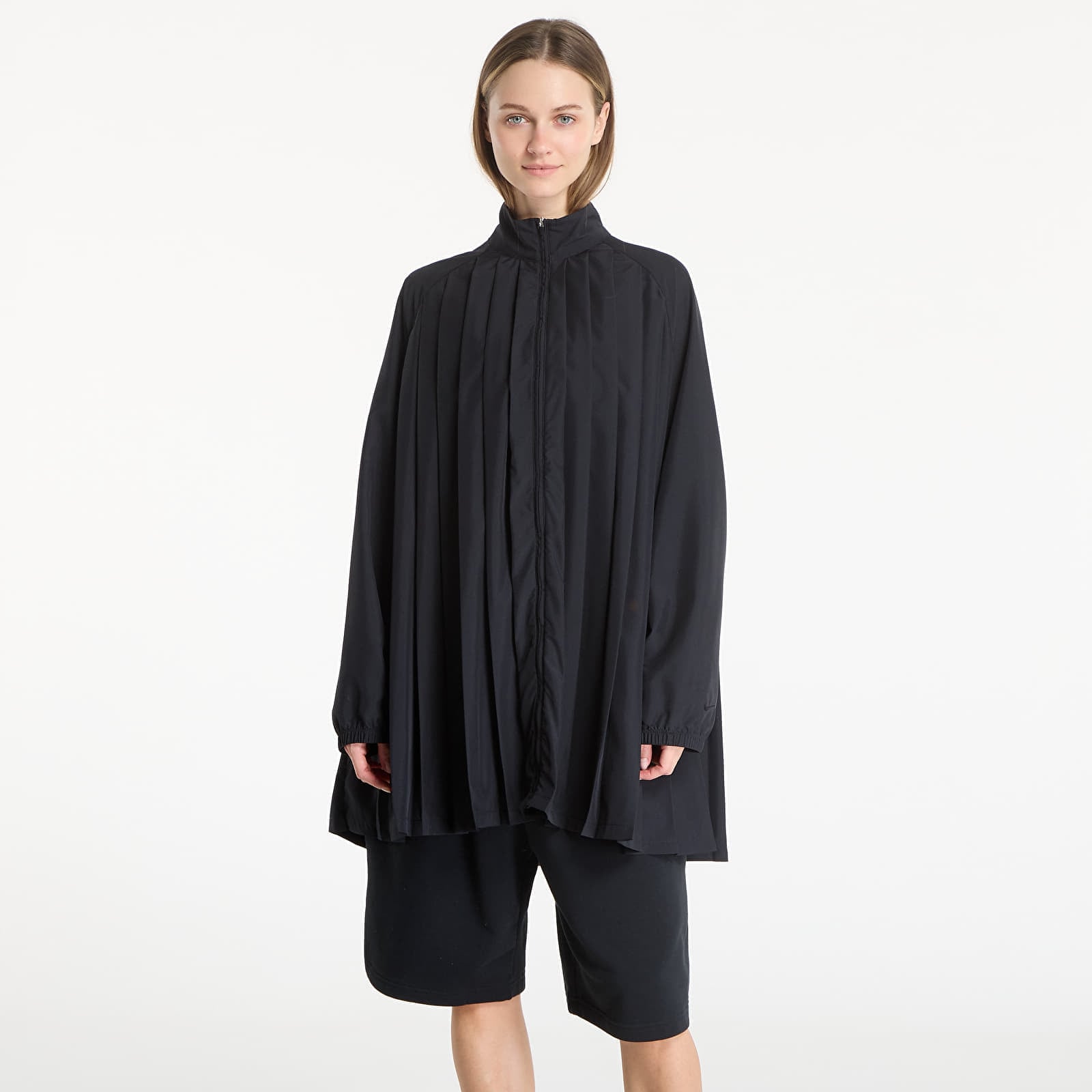 Облекло Nike Sportswear Women's Oversized Long-Sleeve Pleated Mini Dress Black/ Black M