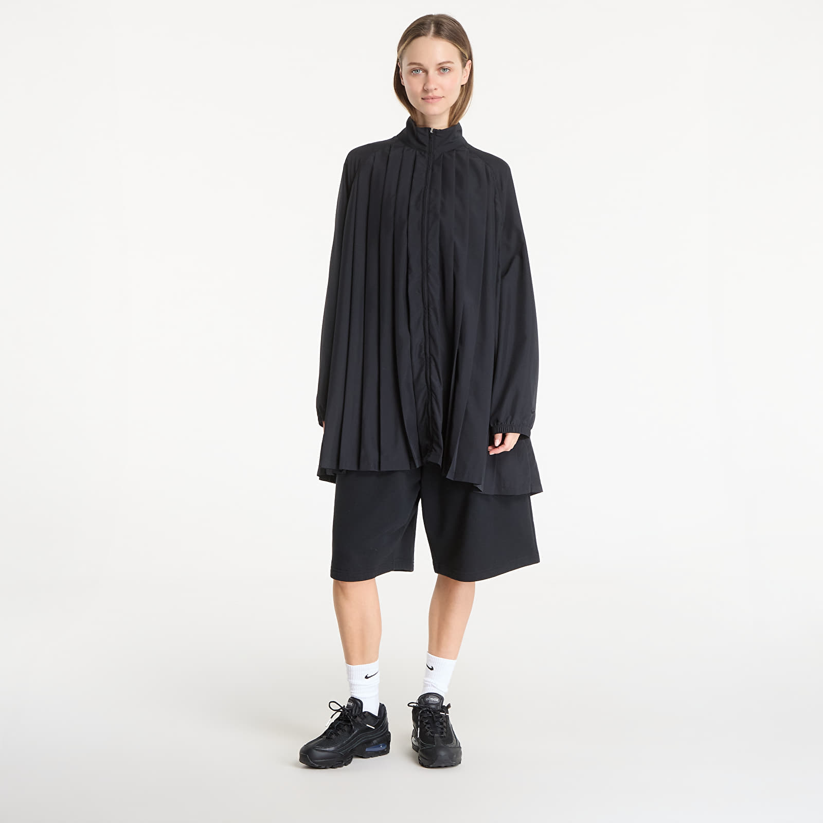 Γυναικεία φορέματα Nike Sportswear Women's Oversized Long-Sleeve Pleated Mini Dress Black/ Black