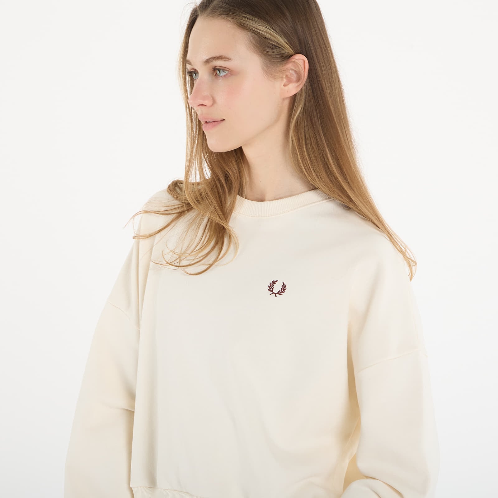 Női kapucnis pulcsik FRED PERRY Tipped Sweatshirt Ecru