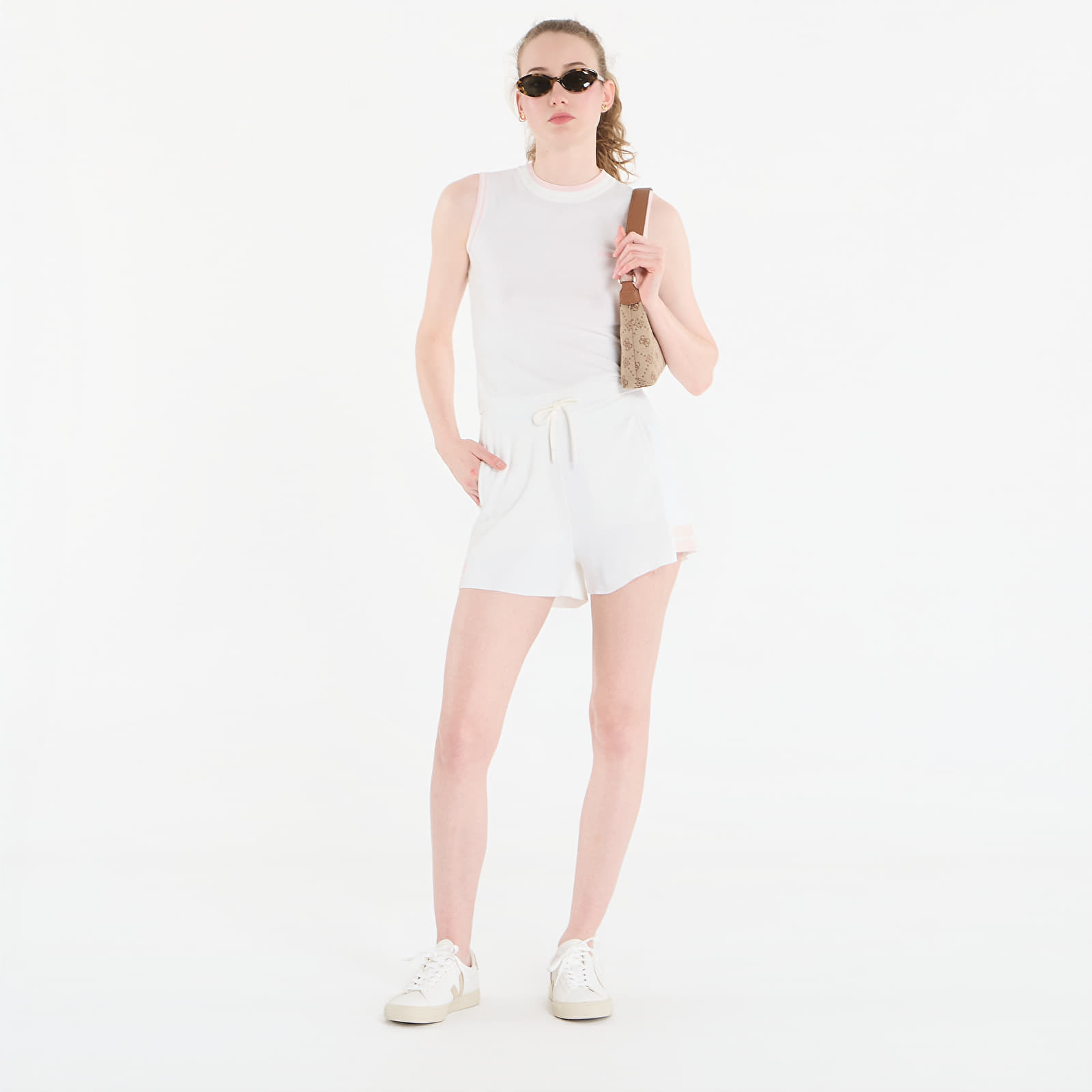 Shorts GUESS Gabry Wide Short Sweater Neige White