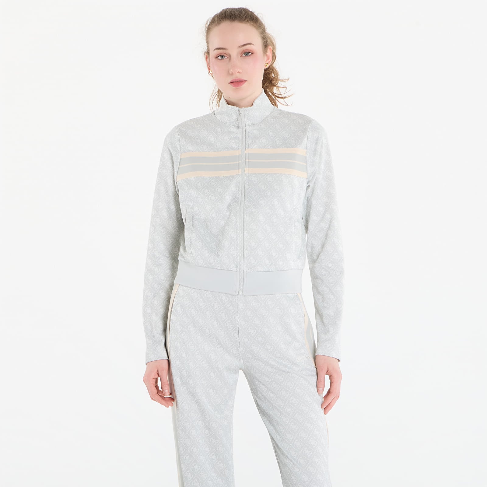 Φούτερ GUESS 4G Jacquard Full Zip Sweatshirt Elegant Jacquard