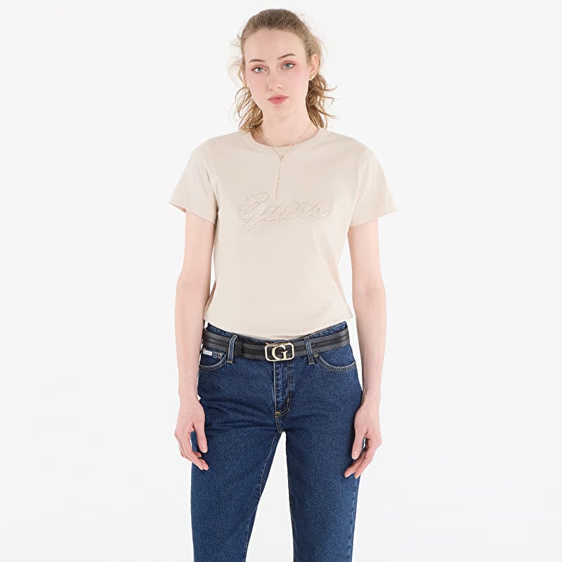 T-Shirt GUESS Ss Cn 3D Guess Script Tee Warm Slate