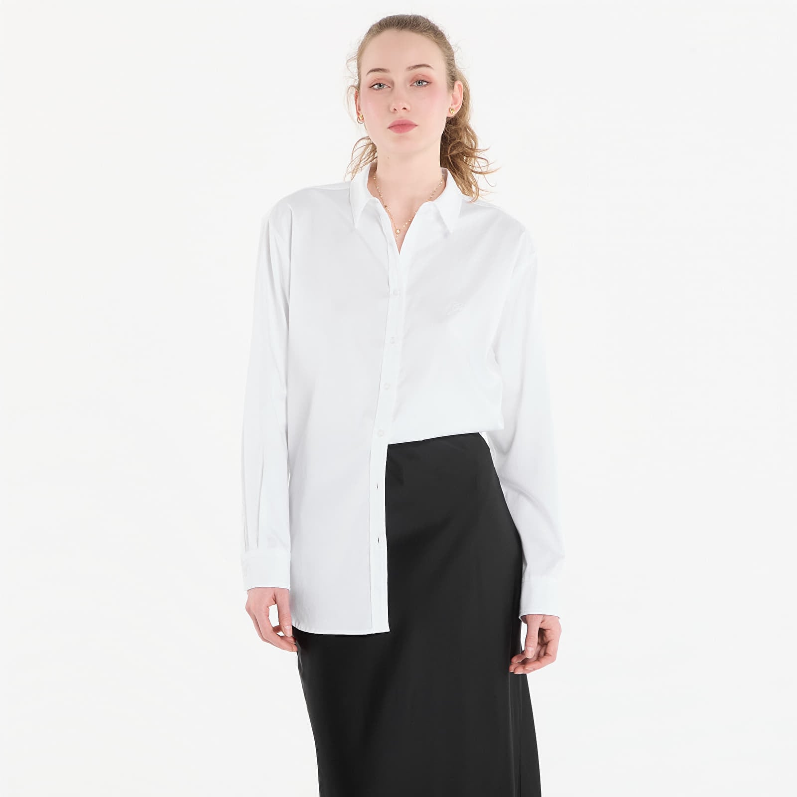 Skjorter Guess Jeans Ls Oversized Poplin Shirt Pure White