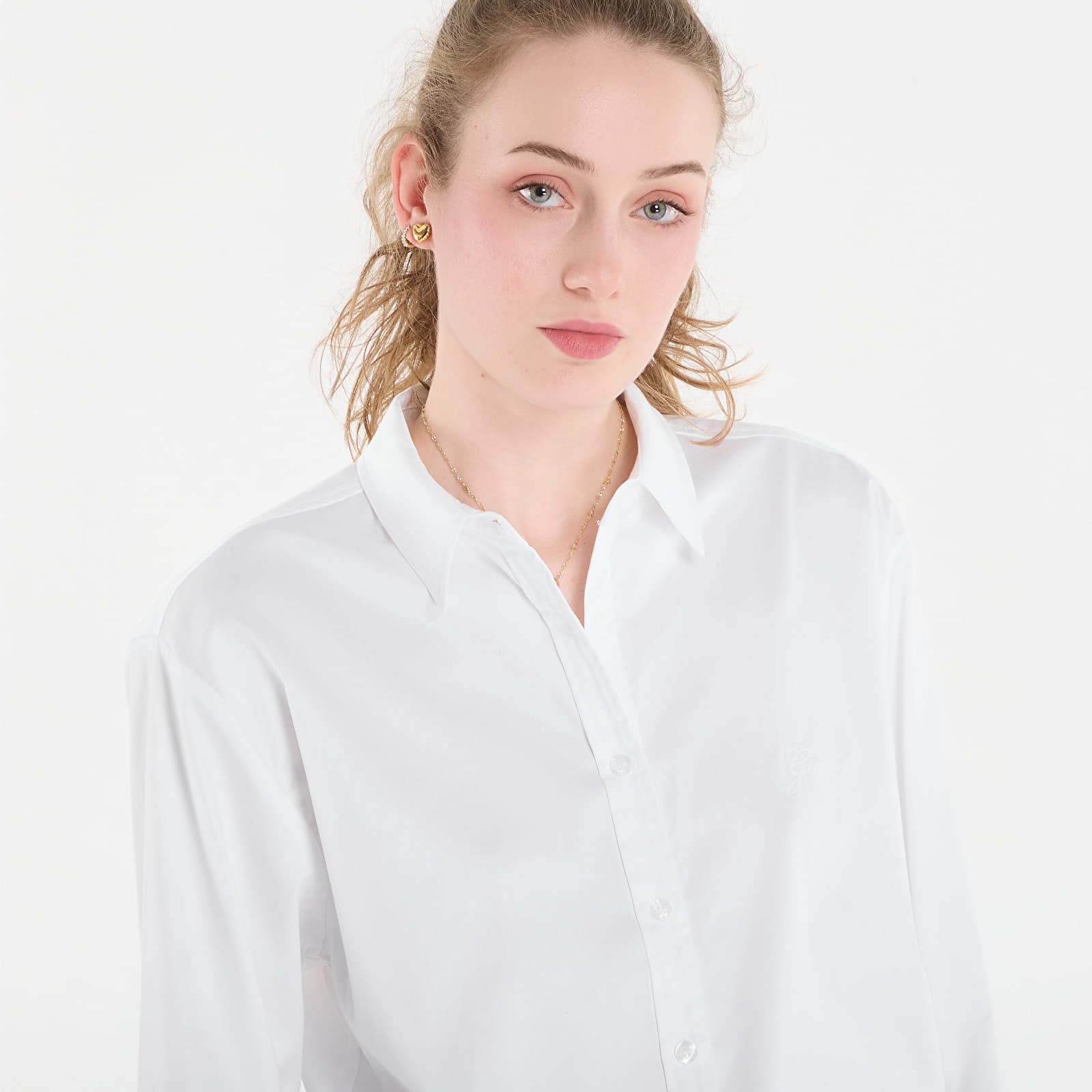 Skjorter Guess Jeans Ls Oversized Poplin Shirt Pure White