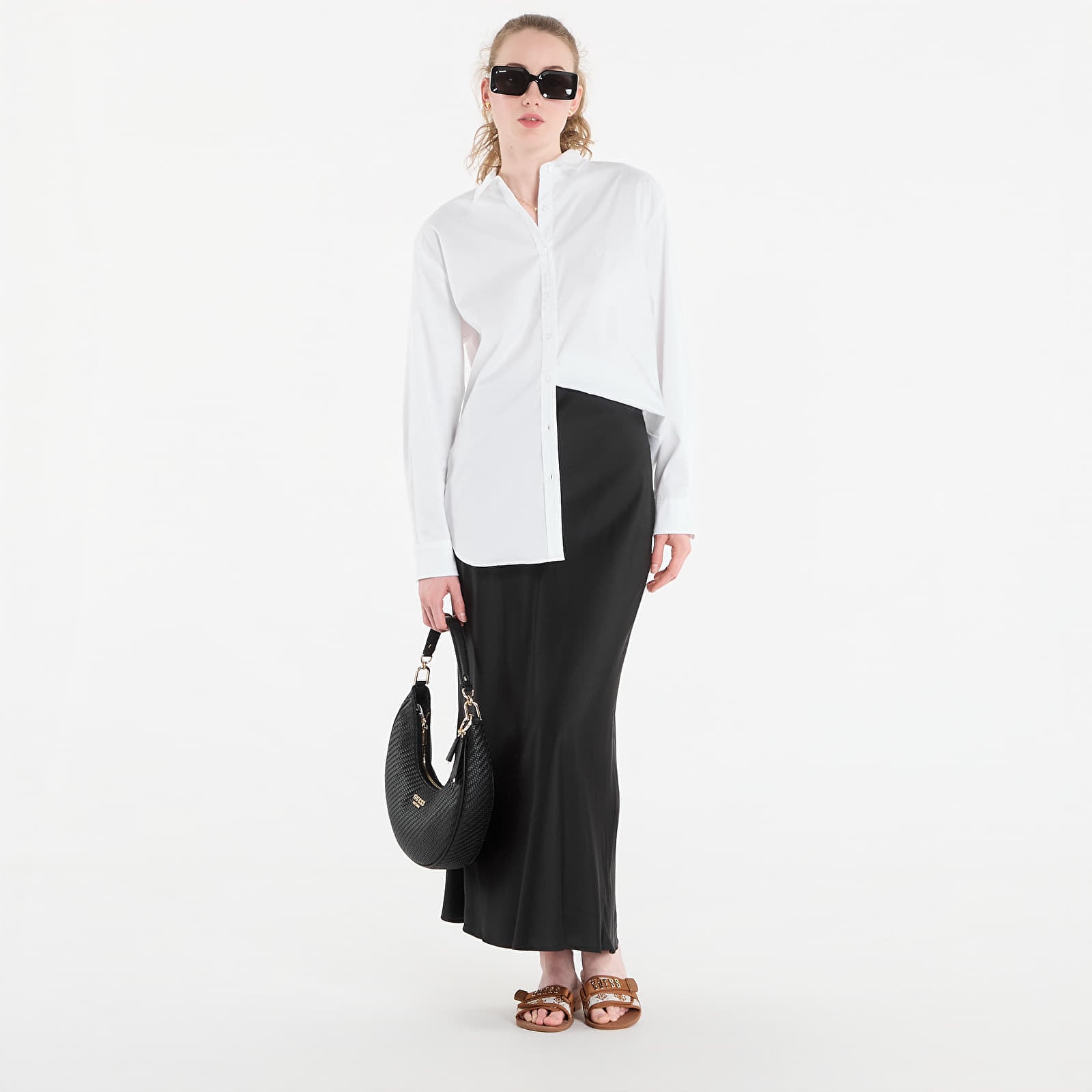 Skjorter Guess Jeans Ls Oversized Poplin Shirt Pure White